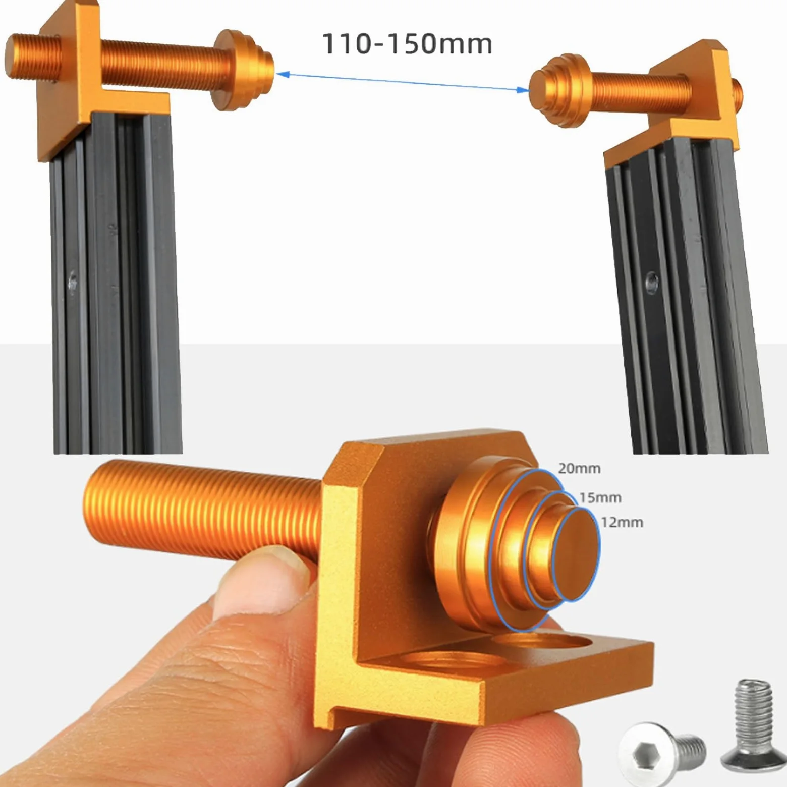 Soporte Rueda de Bicicleta Aleación de Aluminio Liberación rápida 100-135 mm Eje pasante 110~150 mm Soporte de reparación Mantenimiento Soporte equilibrador de neumáticos