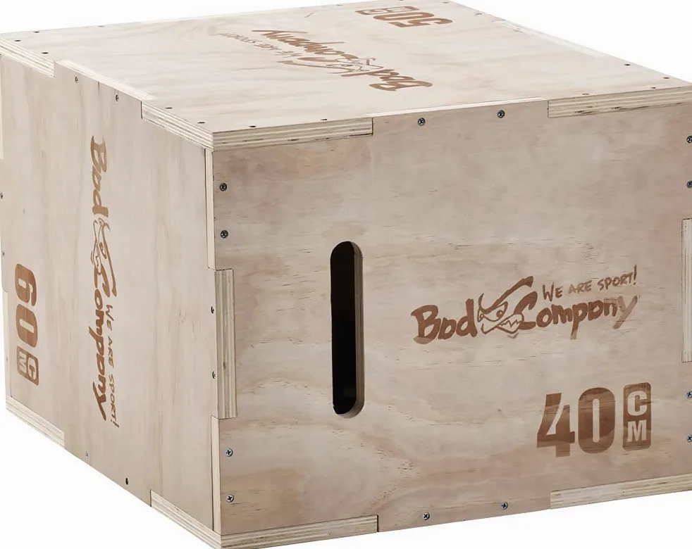 Bad Company Caja de salto I Plyo-Box 60 x 50 x 40 cm de madera para montar con una carga máxima de hasta 180 kg