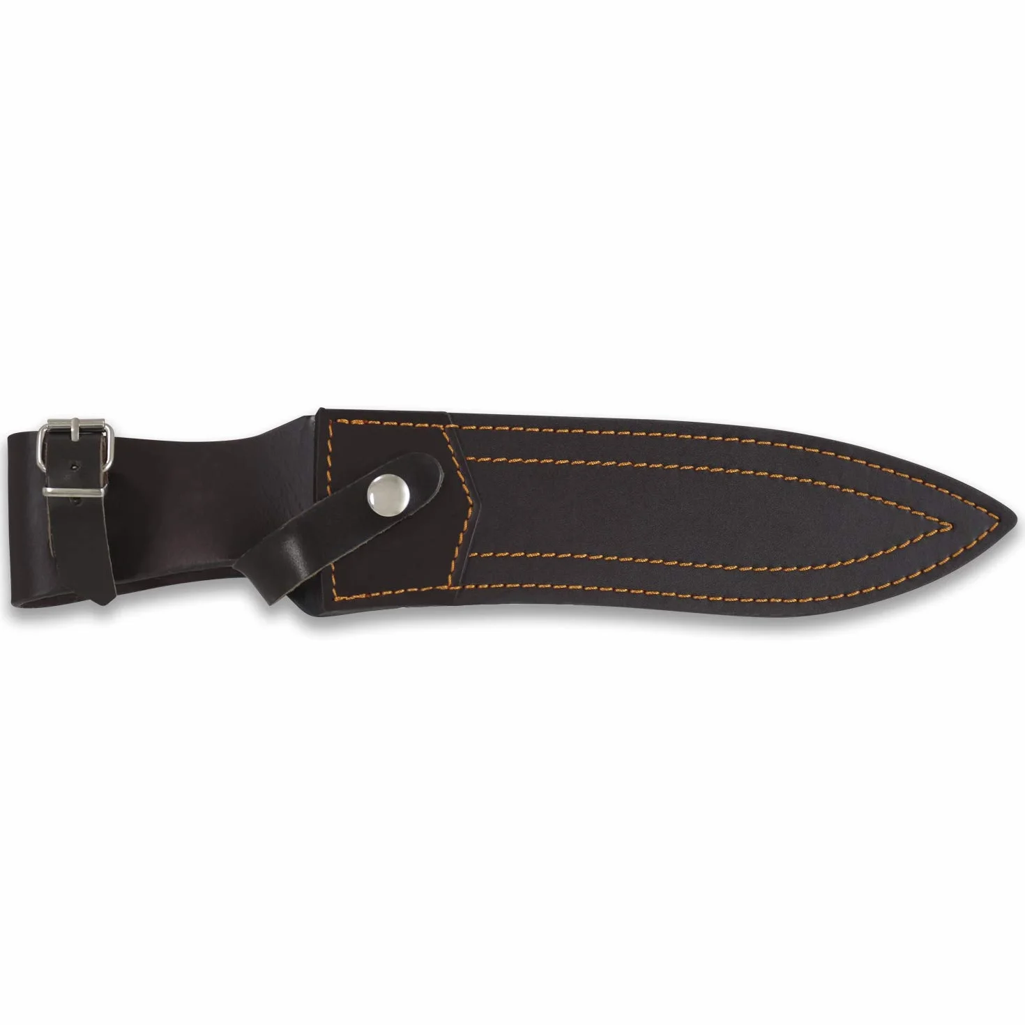 iFIELD Cuchillo de caza Camper EL29012, mango asta de ciervo, 37 cm, hoja 23,5 cm, funda piel marrón