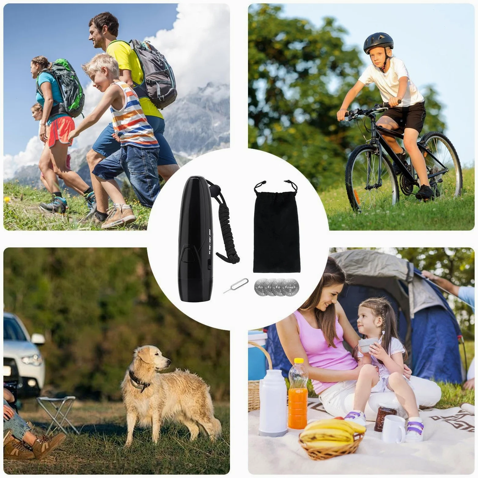 Cuerno de oso para senderismo, suministros de seguridad de eléctrica de 125 dB, cuerno de oso de defensa personal, para excursionistas, visitantes, dueños de perros, viajeros, camping, parque