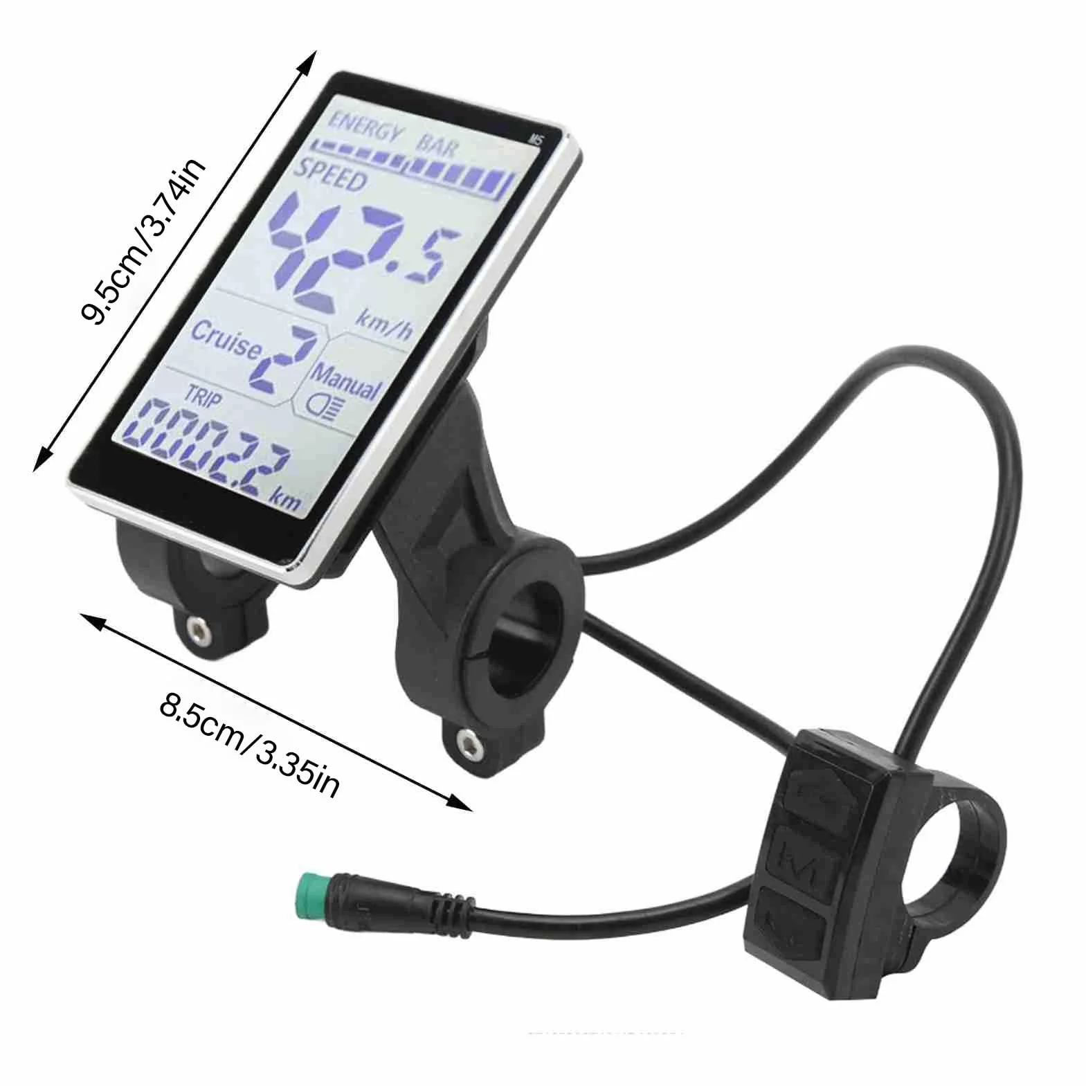 Keenso Pantalla LCD Bicicleta Eléctrica 5 Pines Compatible 24V 36V 48V 60V LED