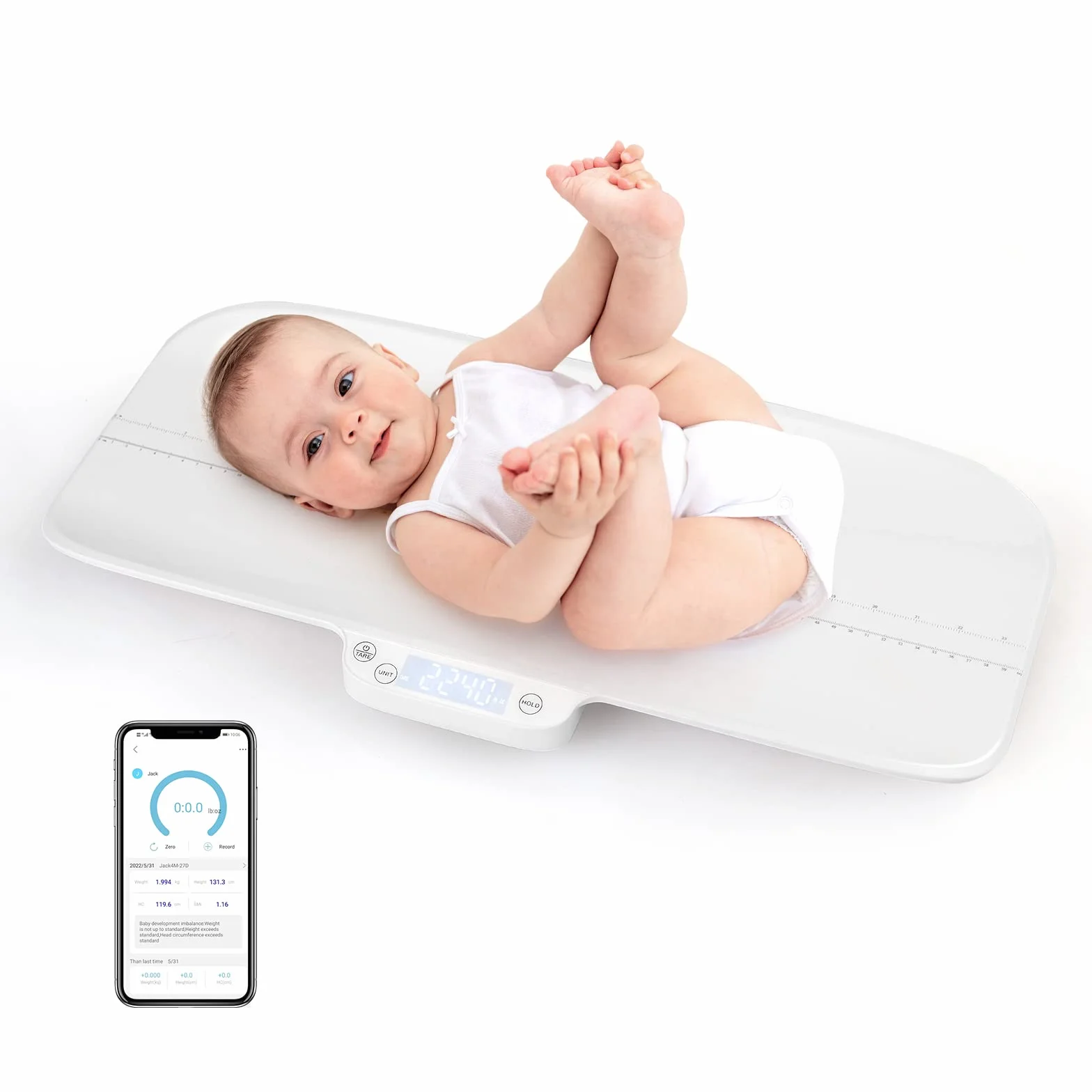 COSTWAY Báscula Bebé Digital Multifuncional con 4 Modos de Medición, Pantalla LCD para Bebés y Mascotas