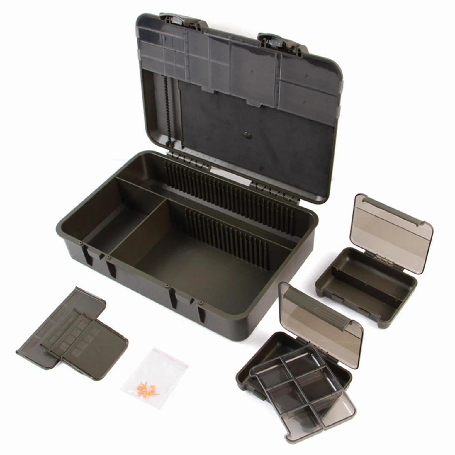 Caja de Aparejos de Pesca de Carpa, Organizador Impermeable para Fundas, Anzuelos Y Perlas.