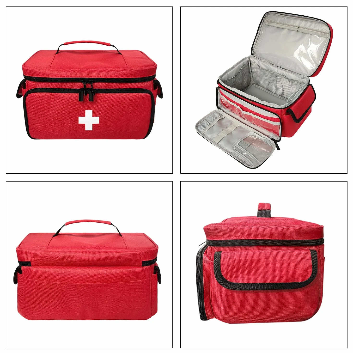 Bolsa de Primeros Auxilios, Organizador de Botiquín Médico de Emergencia para Hogar, Rojo