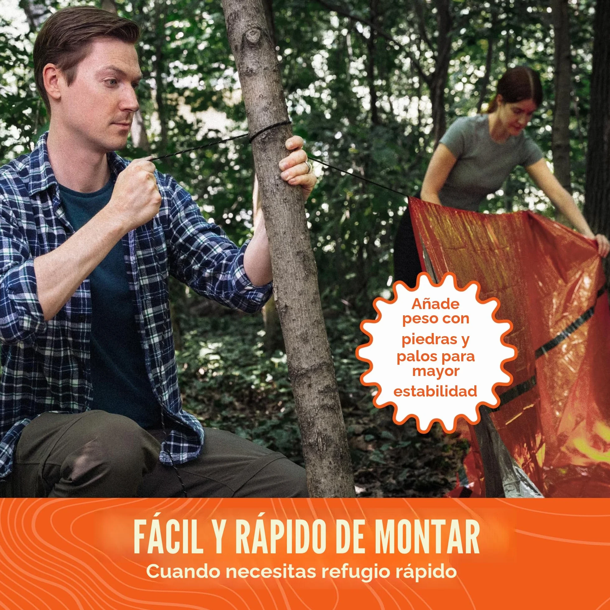 Go Time Gear Life Tent - Tienda de campaña de Supervivencia de Emergencia para 2 Personas, Uso como Tienda de Supervivencia, Refugio de Emergencia, Tienda de Tubo, Lona de Supervivencia, Incluye