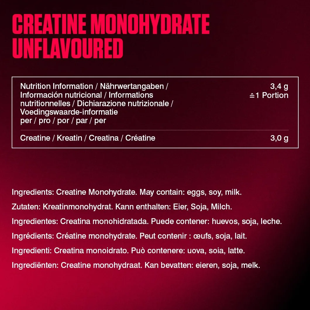 Dymatize Creatine Monohydrate Unflavoured Powder 500g Creapure Creatine