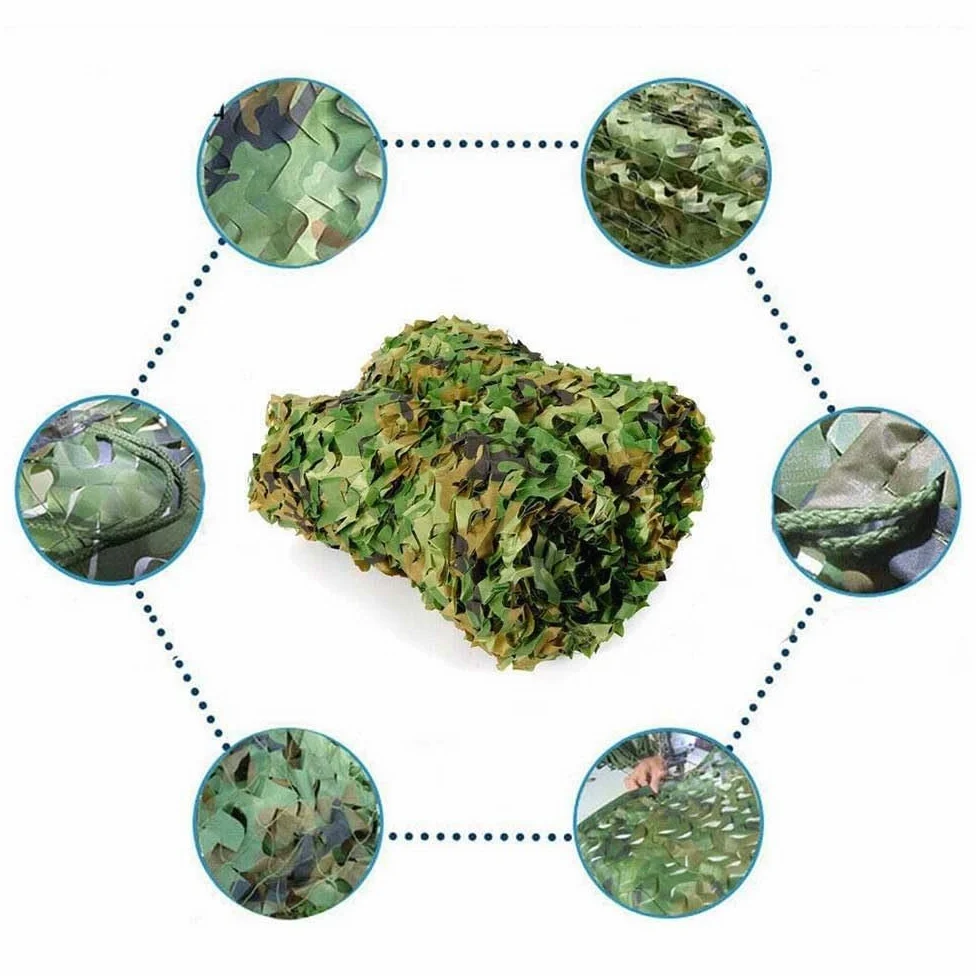 Red de Camuflaje Ligera Malla de Camuflaje Red de Protección Solar del Ejército Militar para Jardín Interior Observar Aves(8.512m)