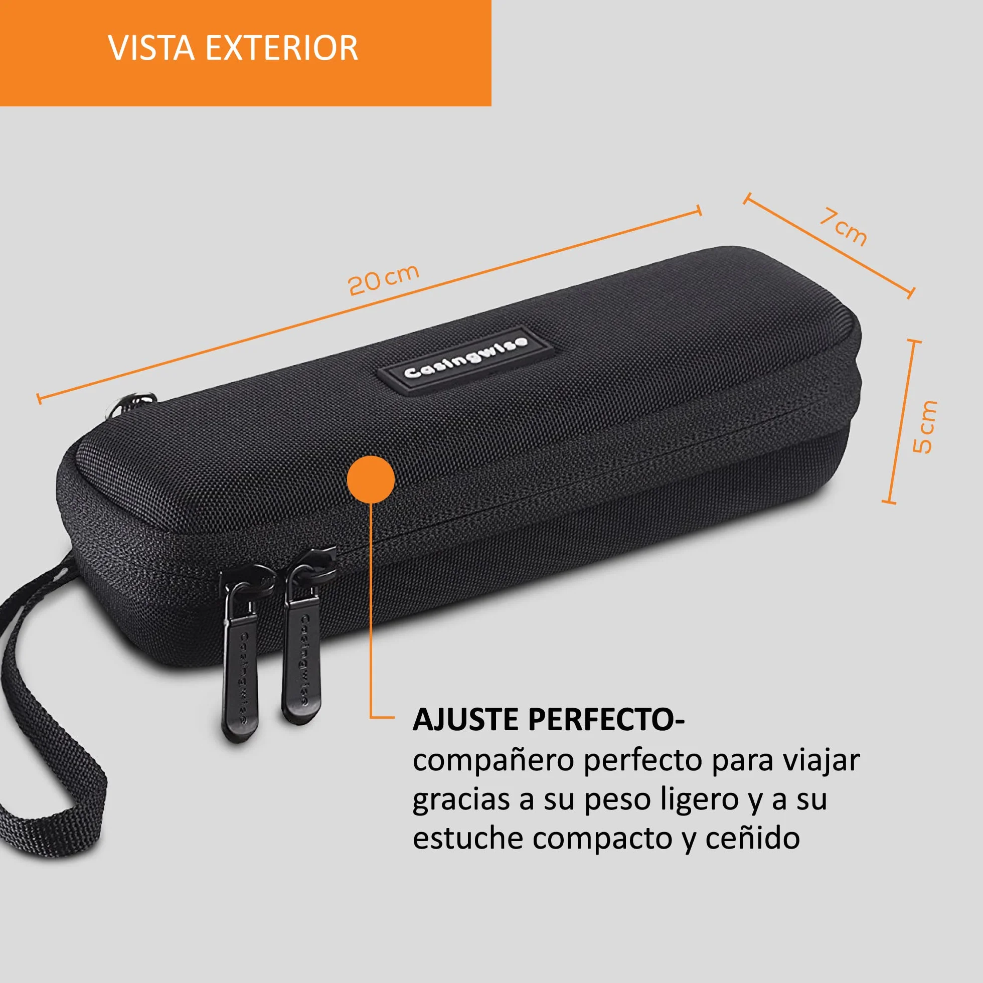 Funda para Bite Away con compartimento de red, asa de espuma y microfibra
