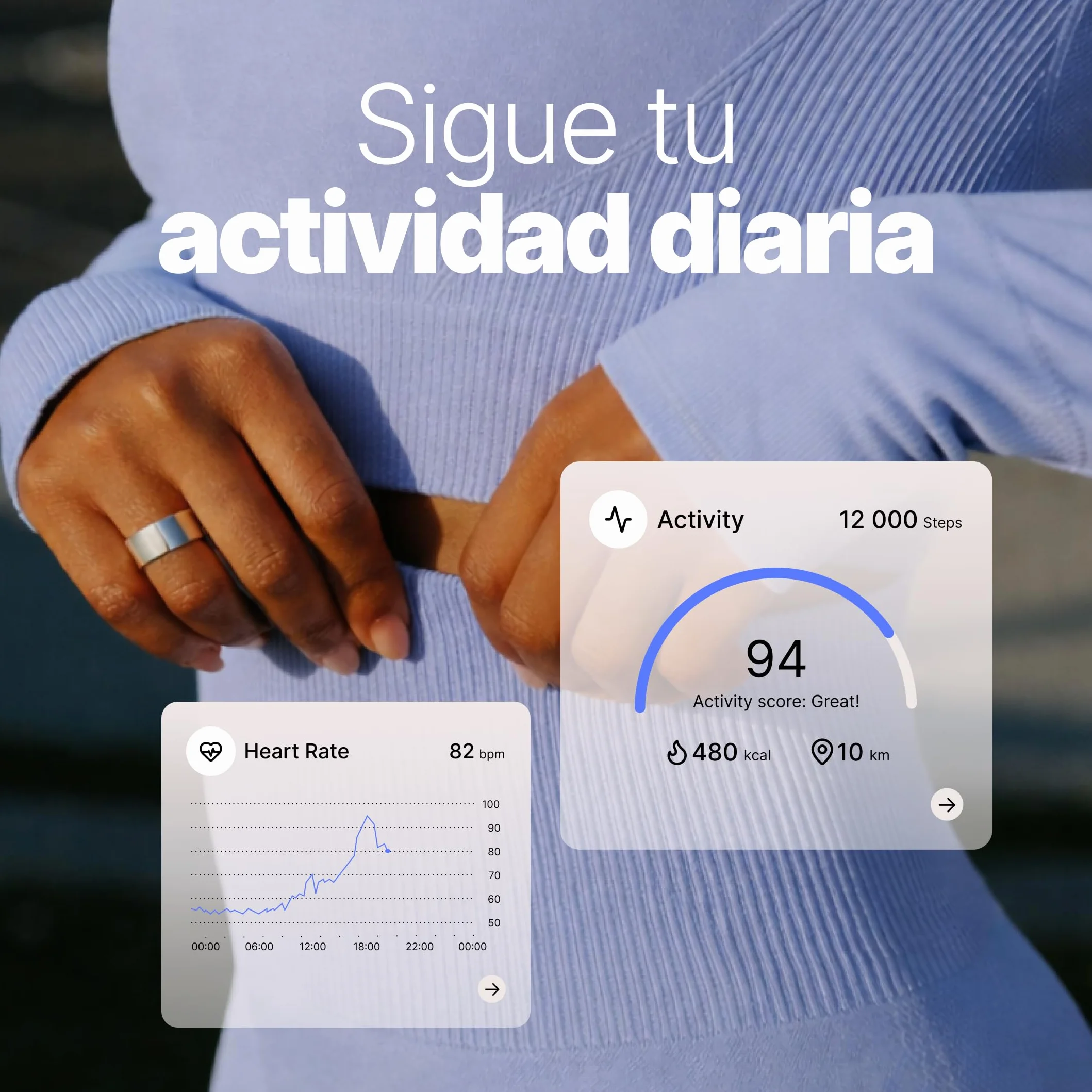 HAALE II Anillo Inteligente Android & iOS Bluetooth 5.0 - Smart Ring Anillo Inteligente Hombre & Mujer - con App Propia, monitoreo de estrés, sueño, periodo Menstrual, y más
