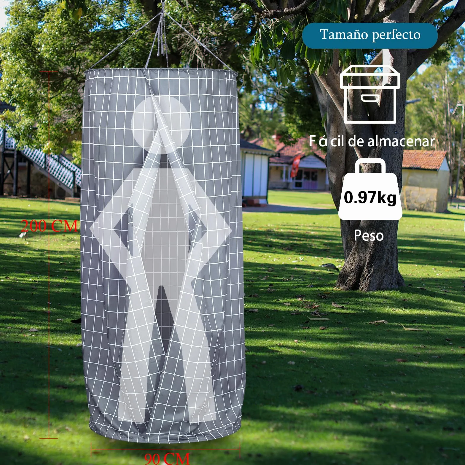 Tienda de Campaña Vestidor Portátil 0.8 x 2m para Privacidad al Aire Libre