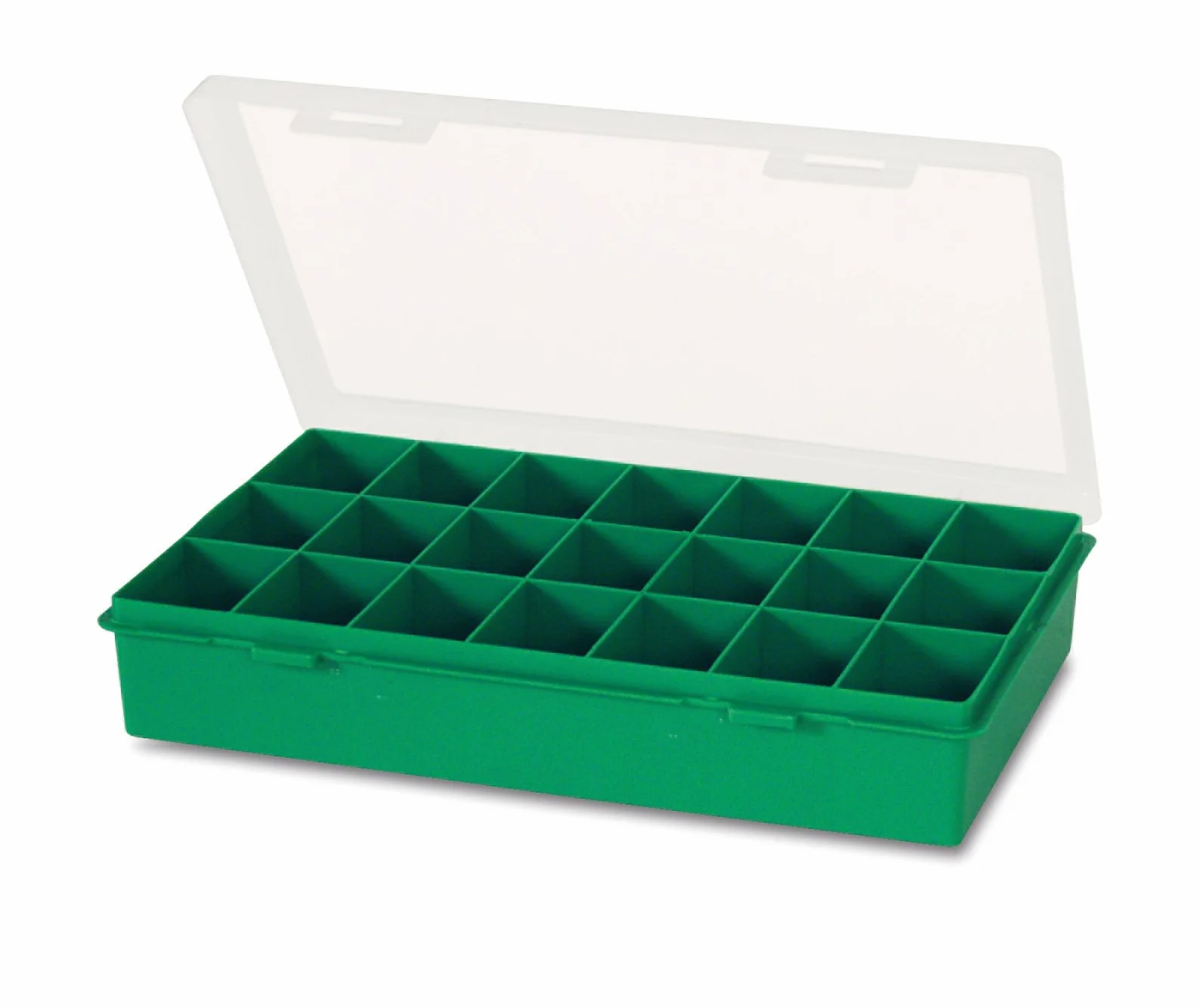 Tayg 060106 Estuche con separador fijo 12-21, Verde, Transparente, 290 x 195 x 54 mm