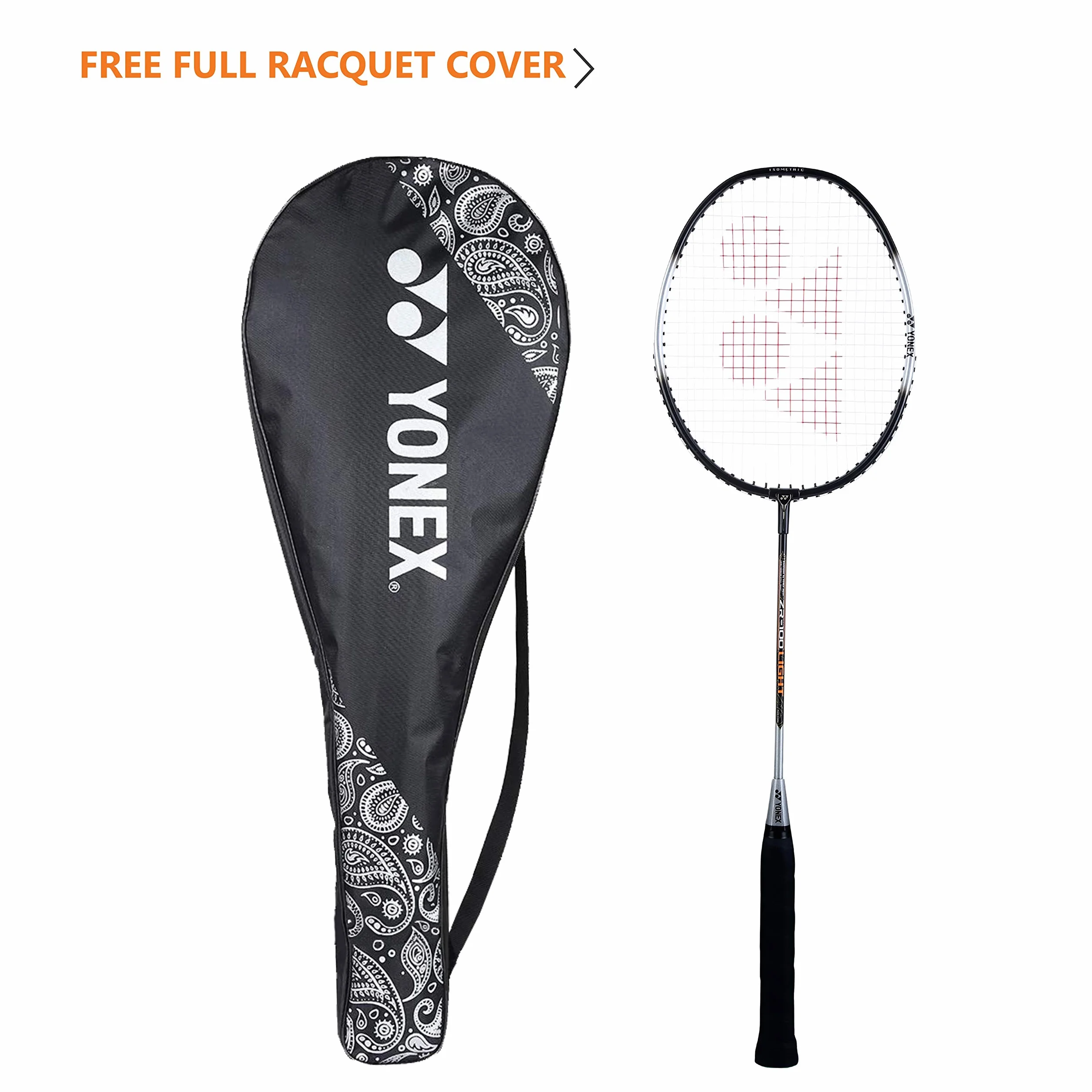 YONEX ZR 100 Raqueta de Bádminton de Aluminio Ligero con Cubierta, Juego de 2