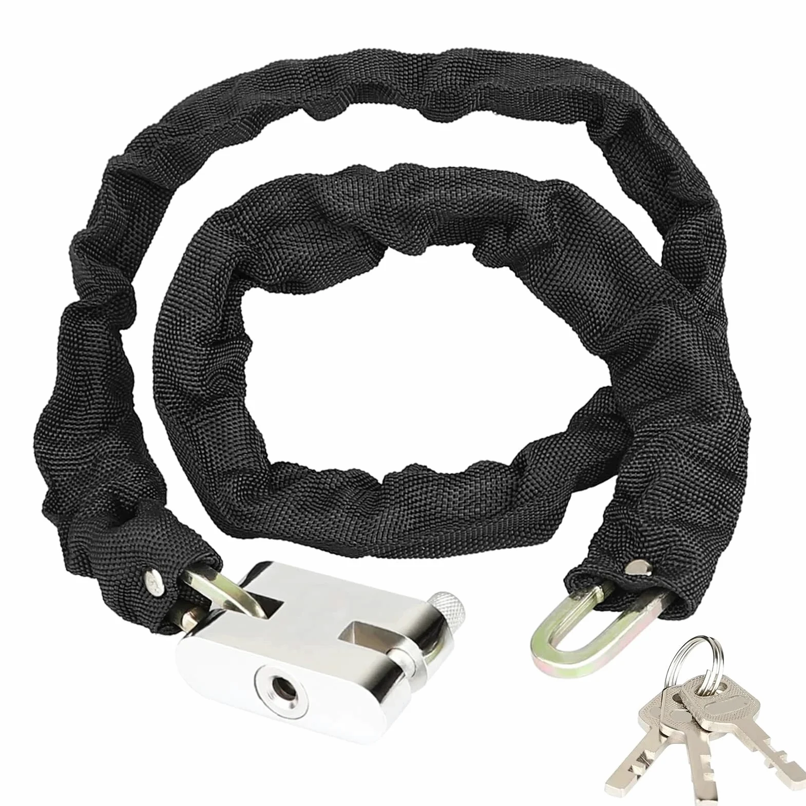 Genérico Compatible con candado de Cadena Resistente de 6 pies. | Kit candado de cadena larga con 3 llaves for seguridad en bicicleta