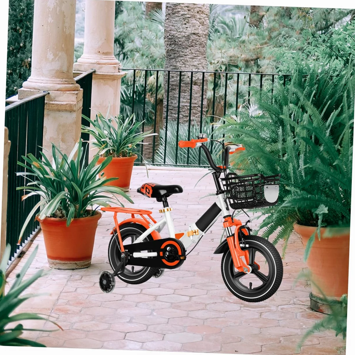 KOMBIUDA 2 Pares de Ruedas de Entrenamiento para Bicicleta Infantil, Desmontables, Asistencia de Equilibrio, Acero al Carbono y PU, para Niños y Niñas