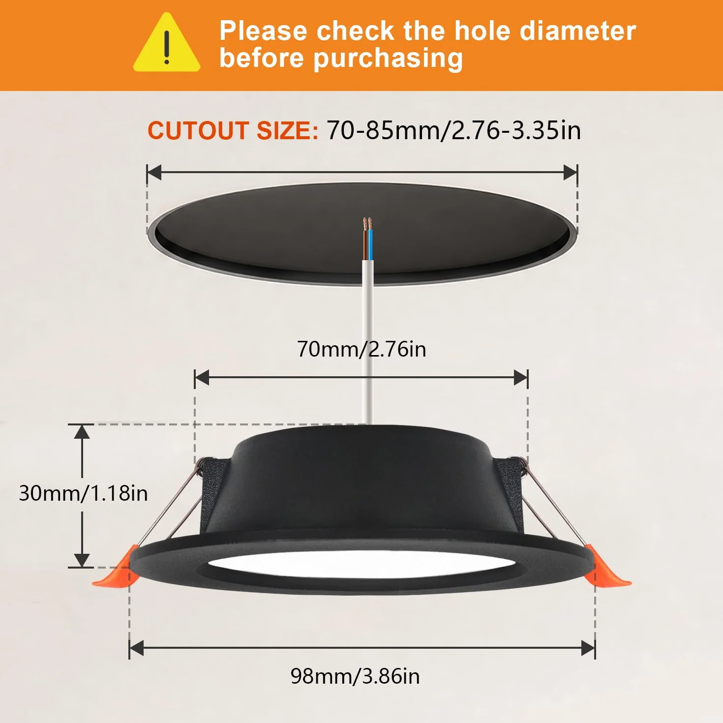 IP44 Downlight LED Techo Empotrable 5W Regulable 3000K/4000K/6000K Aluminio Pack 5