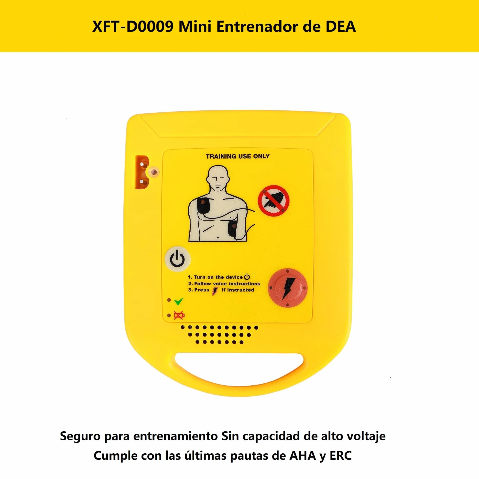 Mini AED Trainer Desfibrilador Entrenamiento Español Formación SBV DESA Principiantes (XFT-D0009)