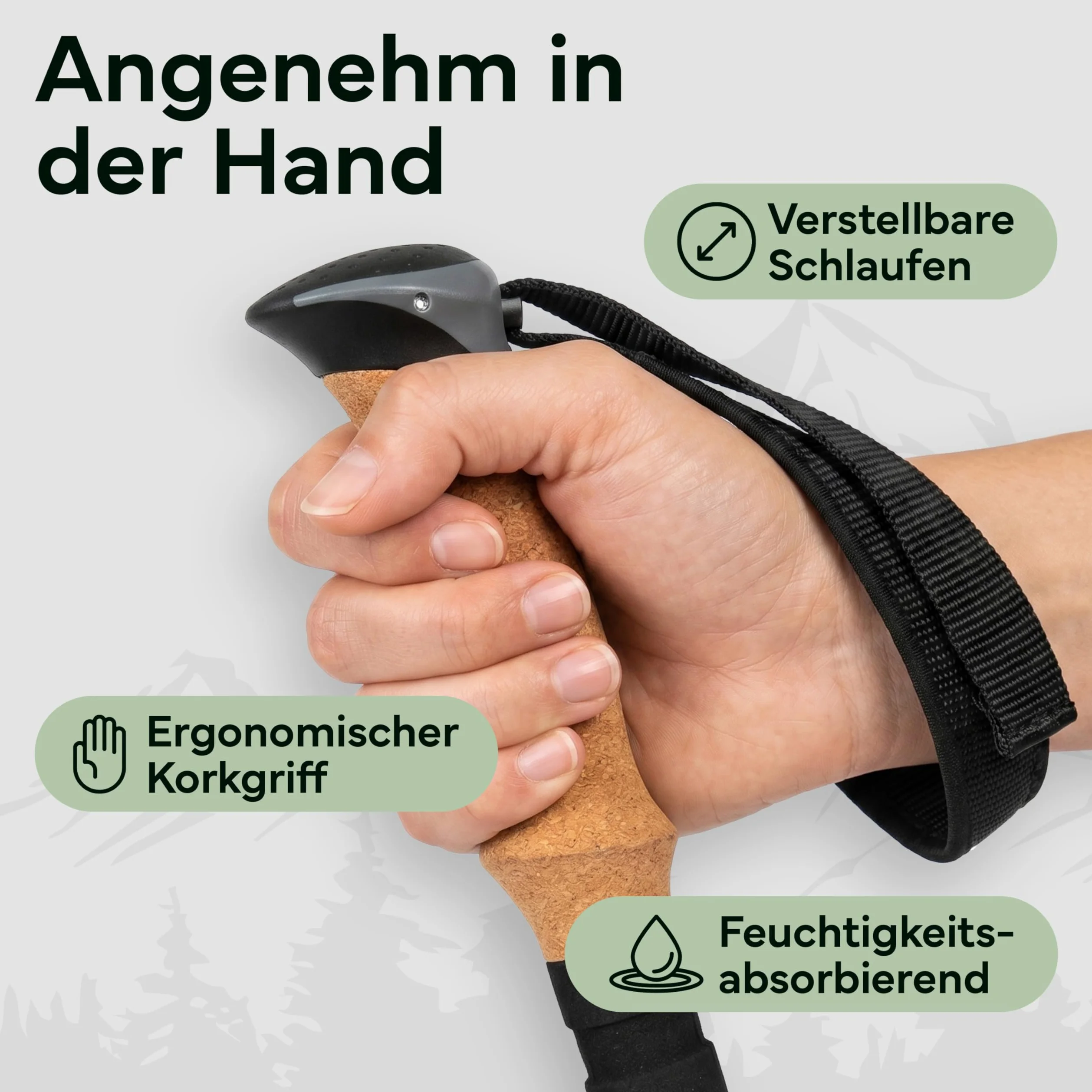 Bastones de senderismo plegables – carbono y aluminio para hombre y mujer – Bastones de trekking ultraligeros con mango de corcho y punta de tungsteno – Bastones de marcha nórdica con tope de goma