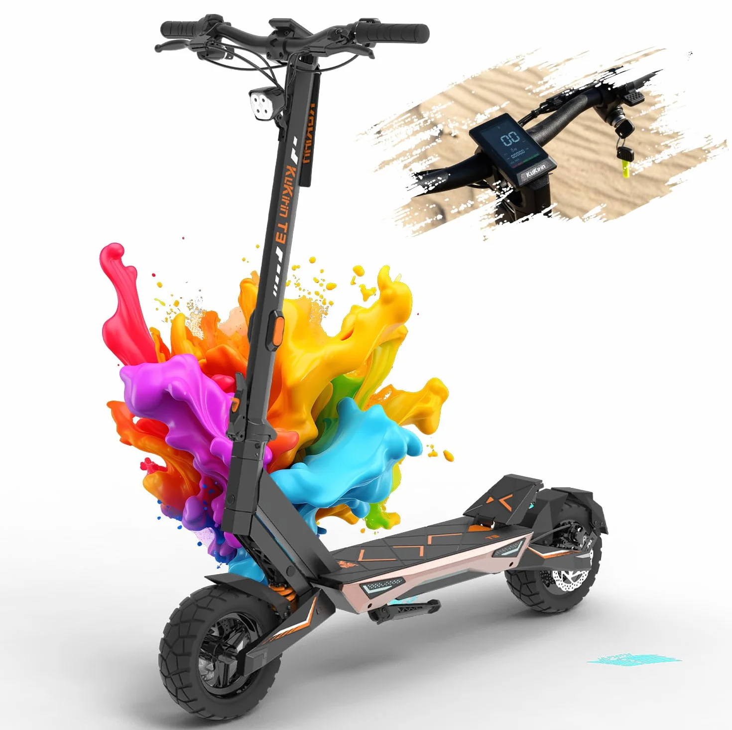 KuKirin T3 Patinete Eléctrico Todoterreno 10", 48V 15.6Ah 58Km Autonomía Doble Suspensión IP54