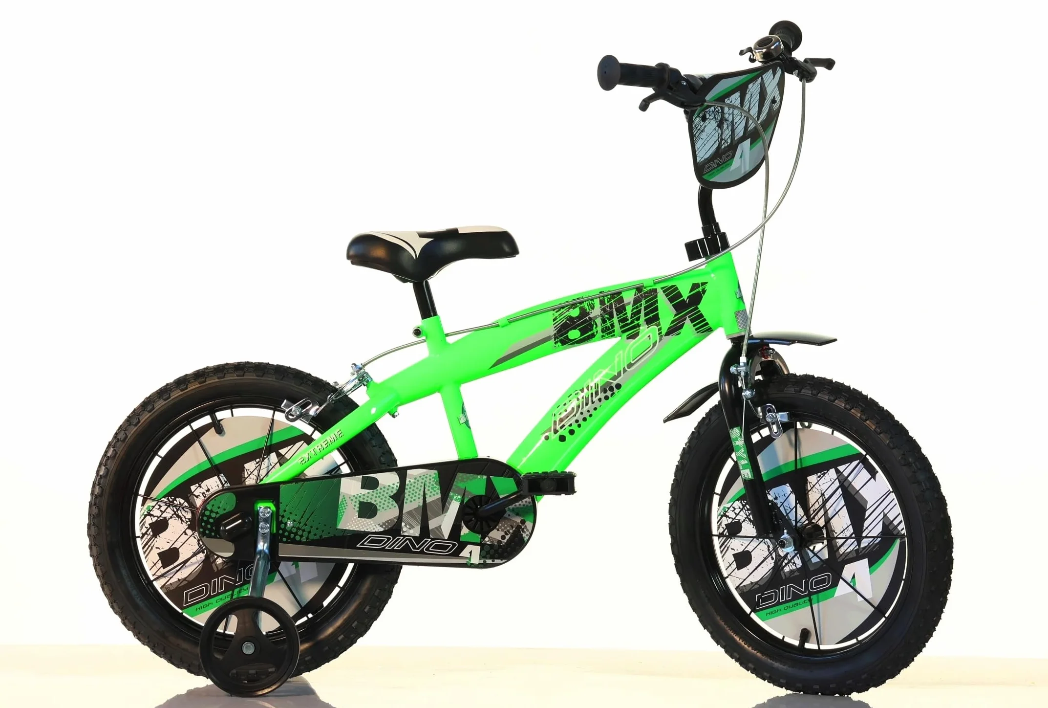 Bicicleta Niño BMX Dino Bikes 12-14-16 Pulgadas Negro/Verde