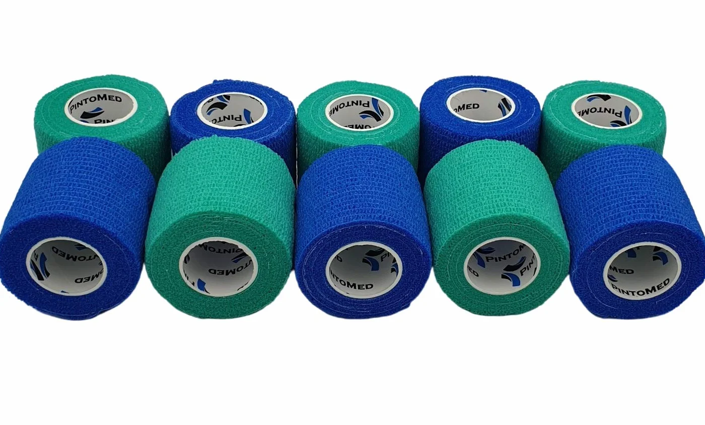 Venda Cohesiva 10 Rollos 5 cm x 4,5 m Autoadhesivo Flexible Vendaje Profesional Primeros Auxilios Deportes