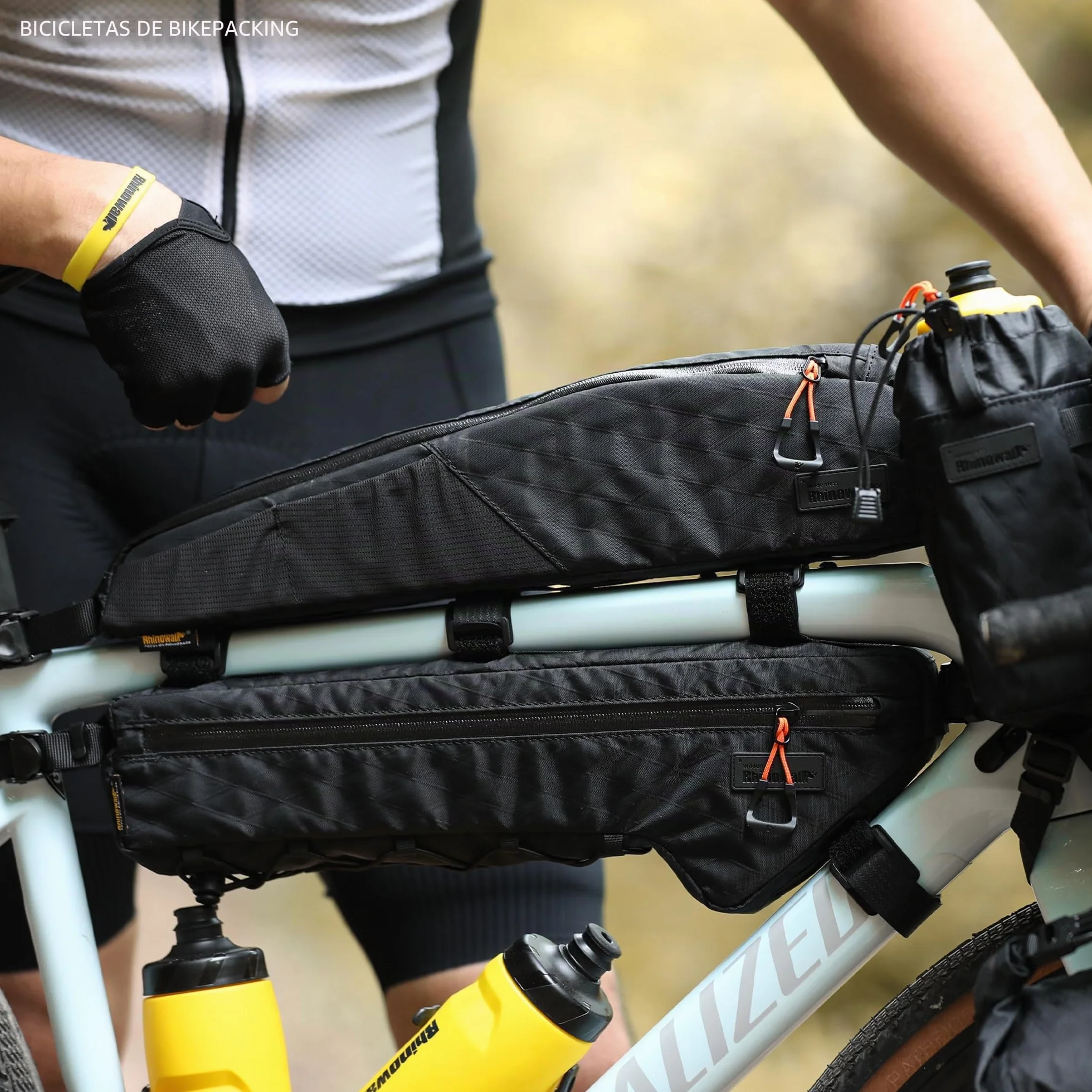 Rhinowalk Bolsa para Tubo Superior de Bicicleta, Impermeable, Accesorio Profesional para Montaña y Carretera (Versión Ampliada), 2,1 L