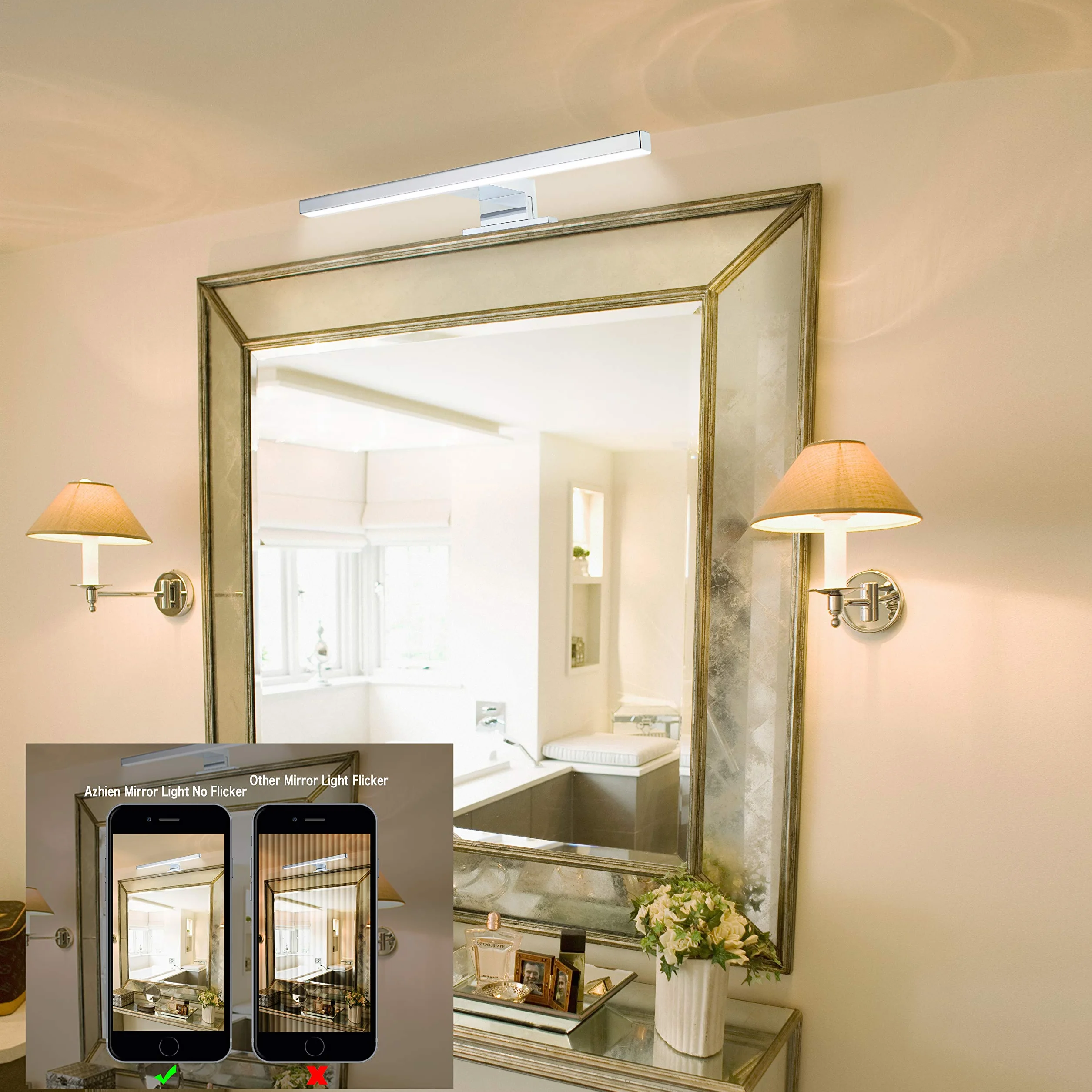 Lámpara de Espejo Baño LED 5W 30cm 400LM Blanco Neutro 4000K IP44 230V Aplique Pared
