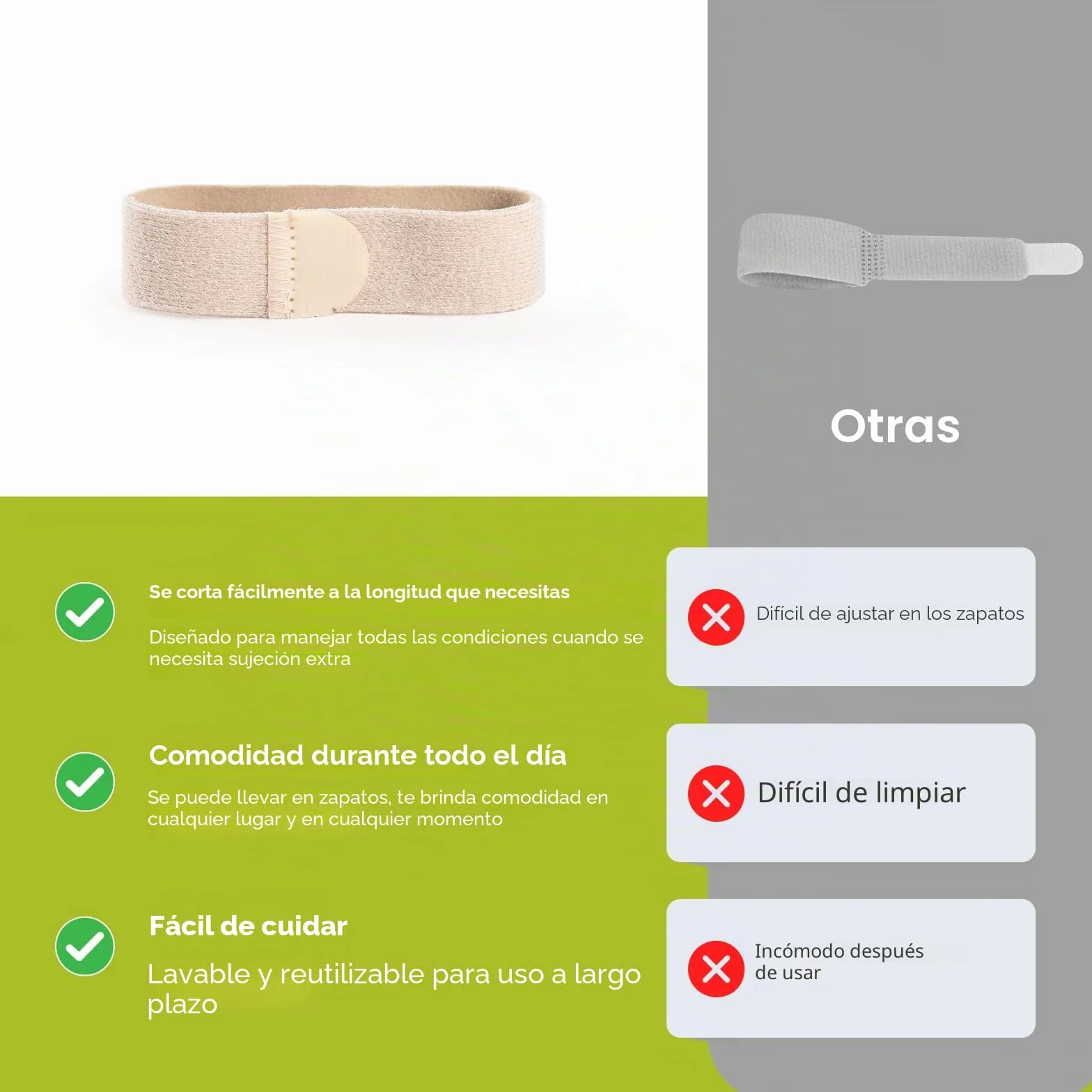 Bukihome 6 Piezas Enderezador de dedos en martillo, vendas de tela reutilizable, Beige