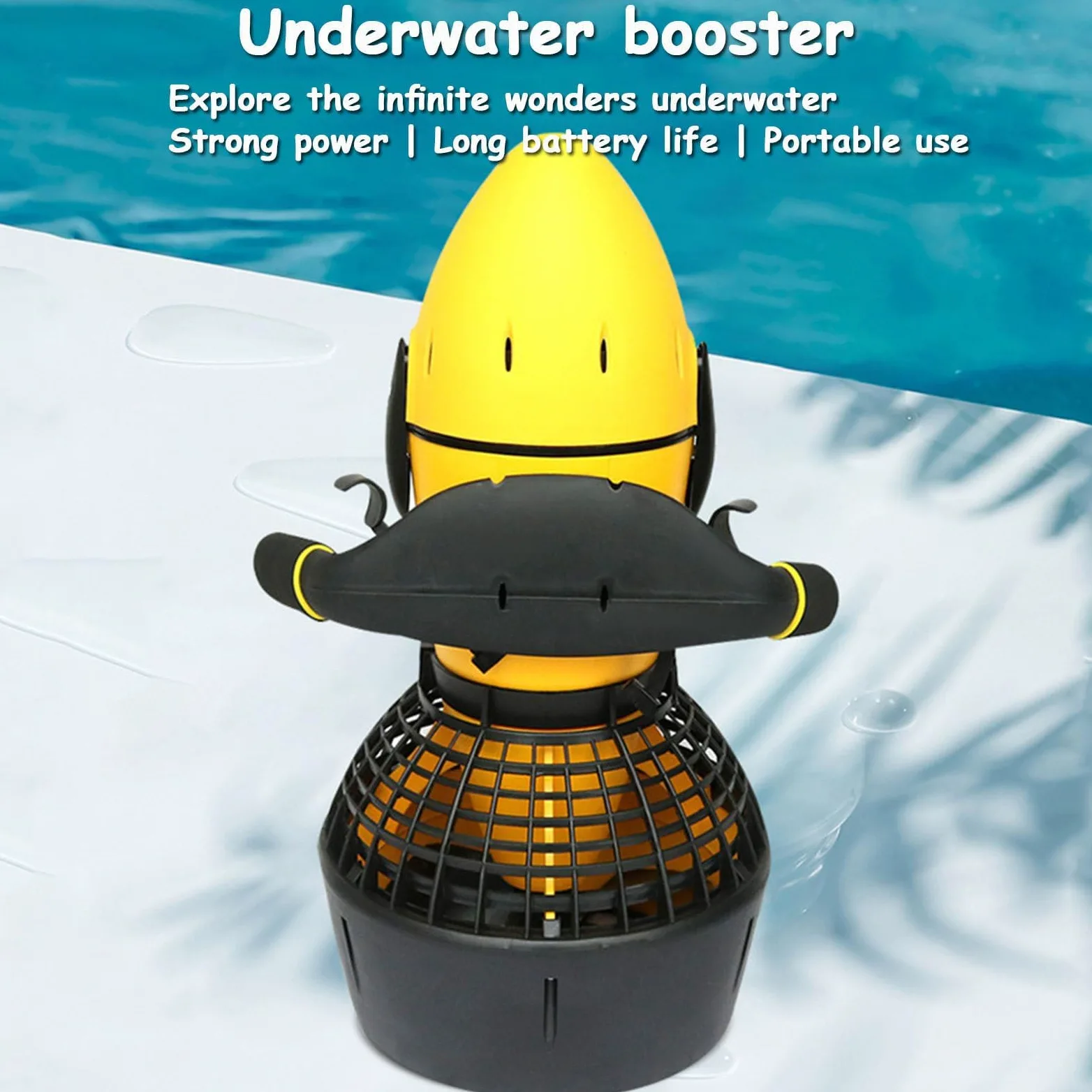 Scooter Submarino de 500W, Vehículo Eléctrico de Propulsión para Buceo con 2 Velocidades y Batería de 24V 10Ah - Hélice Acuática para Profundidades de 20M para Snorkel, Natación y Aventuras Marinas