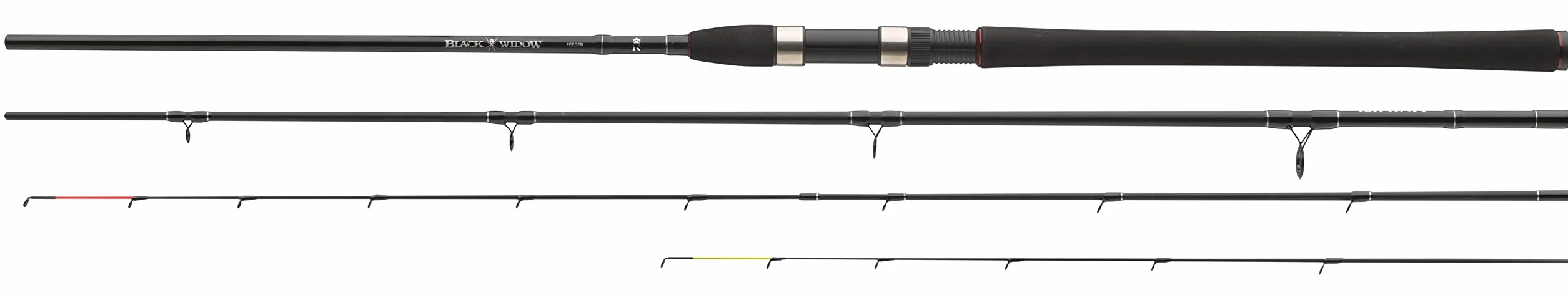 Daiwa Black Widow Feeder, 3 metros, 0-80 gramos, 5 secciones, caña de pescar depredadores, 11789-305