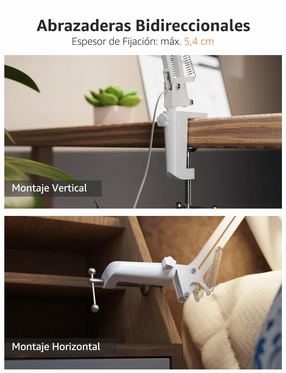 Lepro Lámpara Escritorio LED Industrial con Abrazadera Ajustable, Flexo LED Metal Vintage 40W, E27