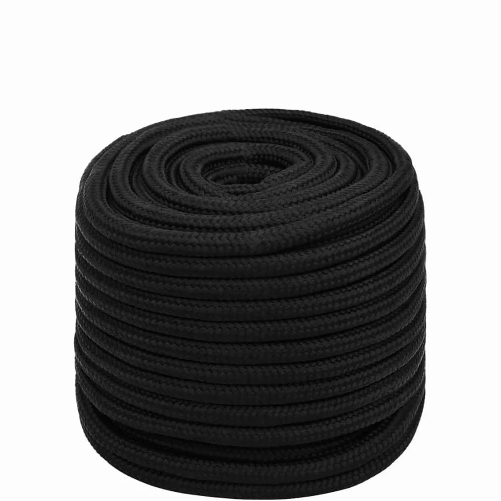 Cuerda de Trabajo Negra de 16 mm, 100 m, poliéster, Multifuncional, para navegación, yate, Camping y Pesca, Deportes, Vela, Senderismo