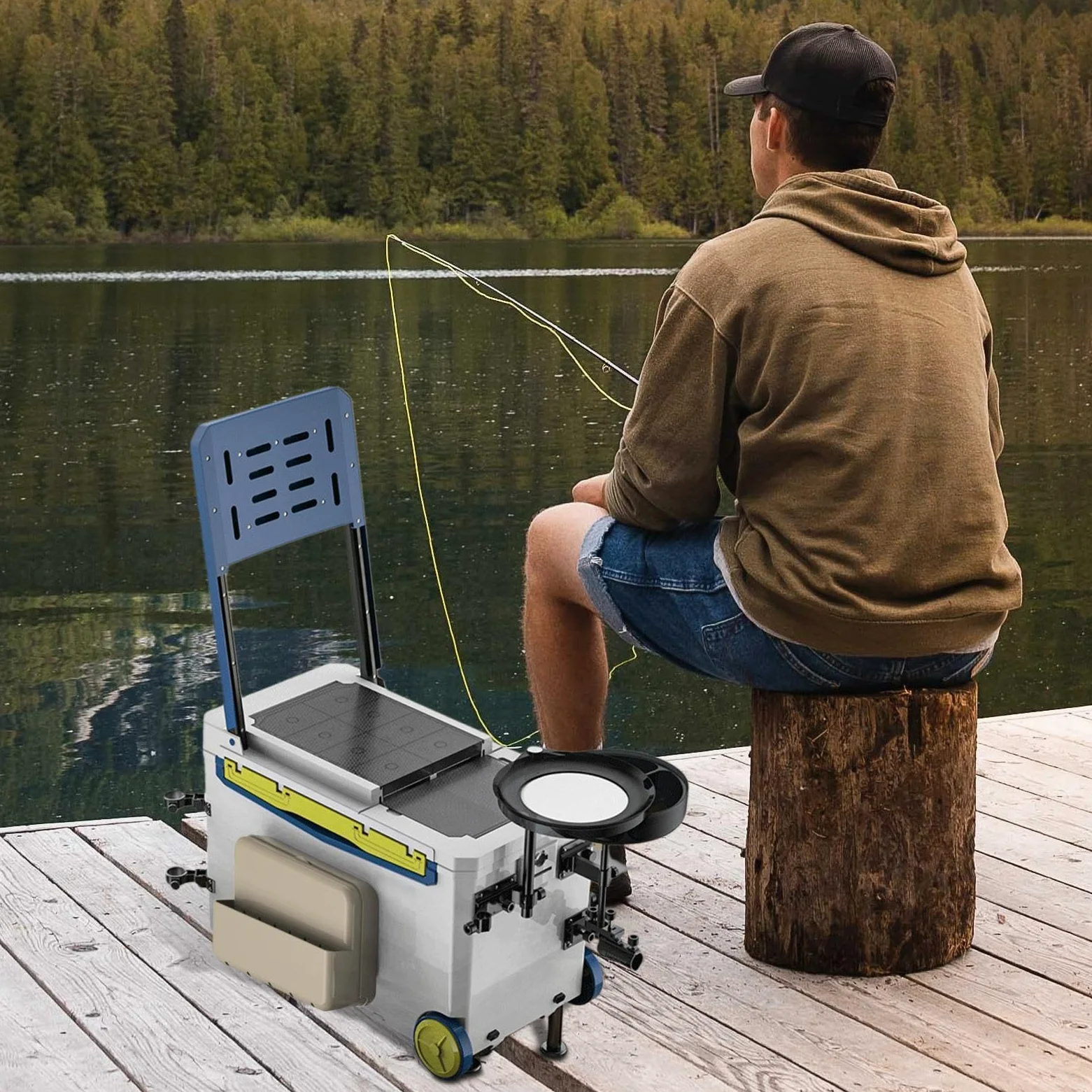 Caja de aparejos de pesca, organizador de ganchos, estuche de almacenamiento lateral para pesca en agua salada, organización de equipo de pesca para viajes al aire libre, barco y camping