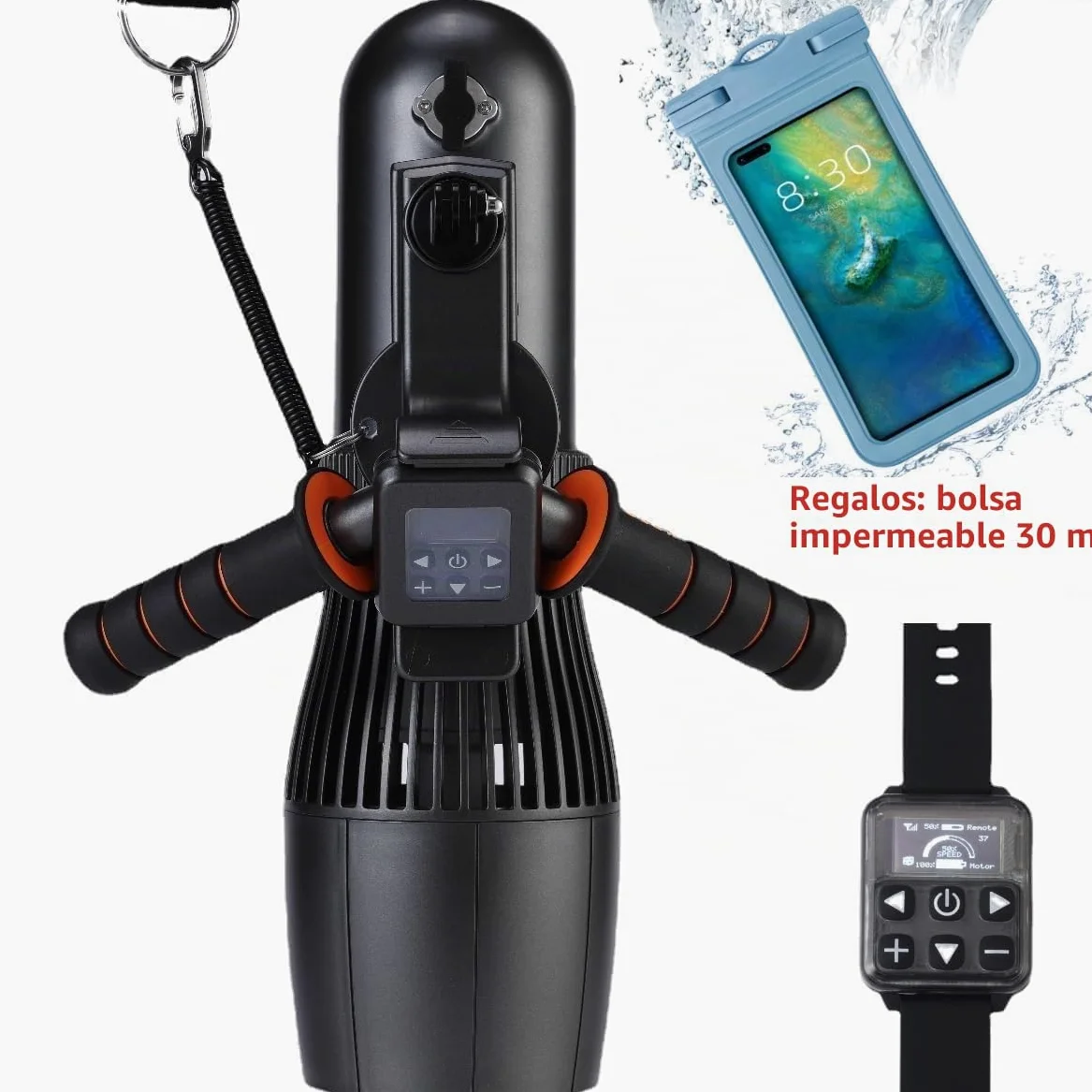 FIFISH Scooter subacuático de 10 km/h 500 W RC Sup Motor interruptor de 10 velocidades, 40 m de profundidad para piscina scooter de mar para tabla de surf jet, bolsa impermeable de 30 m