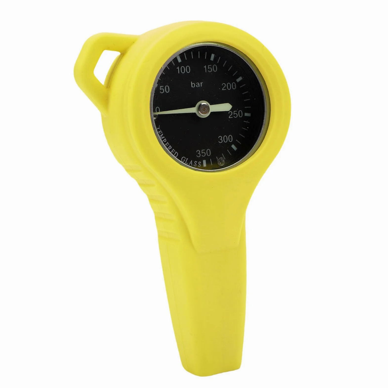 Medidor de Presión de Buceo de Metal Duradero |Medidor Luminoso BCD Compacto con Esfera Blanca y Negra, Herramienta de Prueba Sumergible Fácil de Transportar para Buceo (YELLOW)