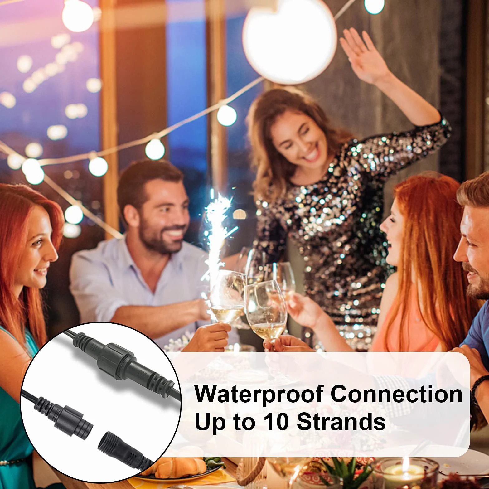 GLUROO 30M Guirnaldas Luminosas LED Exterior G40 Impermeable 50+2 Bombillas Plástico