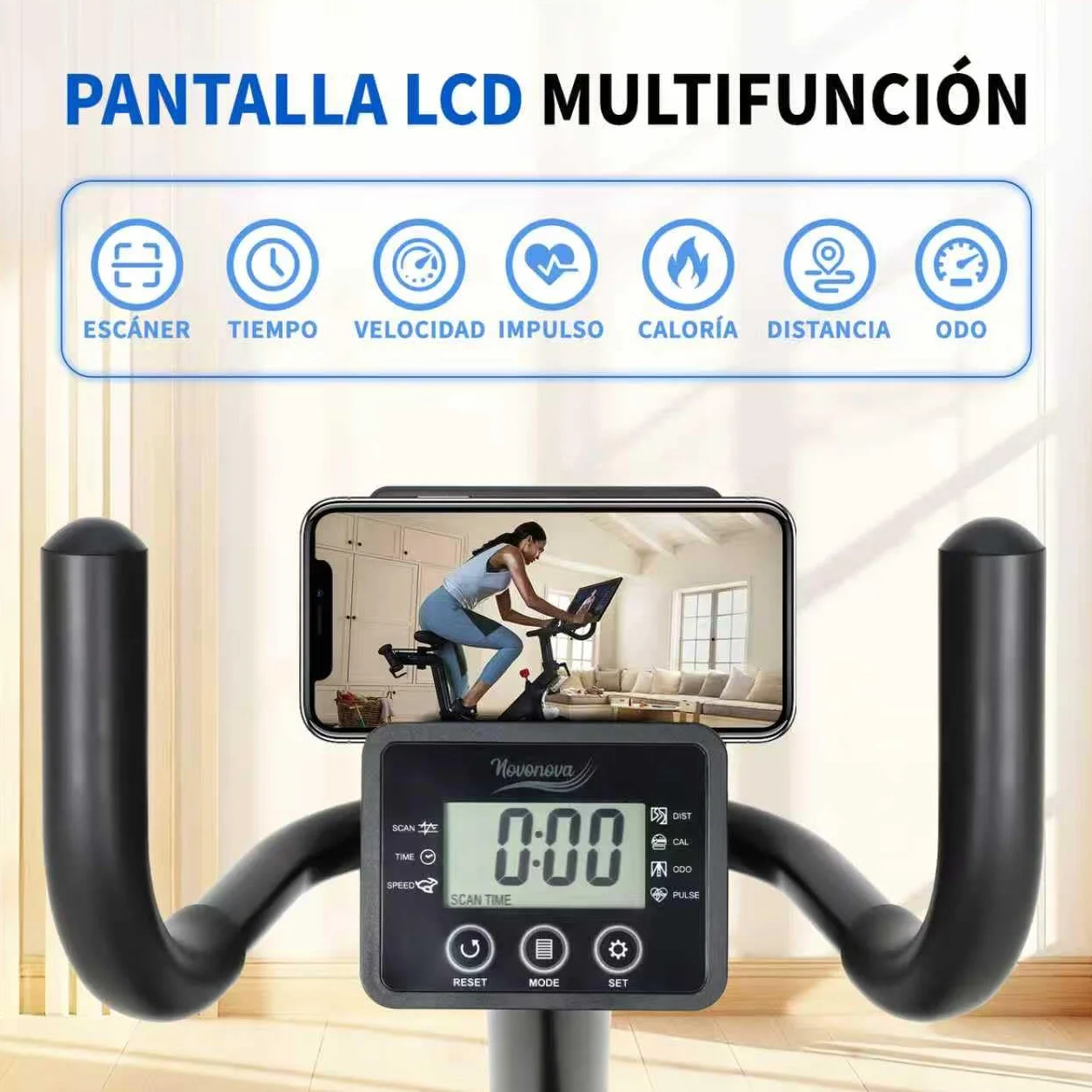 Bicicletas Estaticas Rehabilitacion, Bicicleta Estatica con Respaldo con 16 Niveles de Resistencia, Sensor de Pulso,Bici Estatica con Pedaleo silencioso,Ruedas de Transporte Exercise Bike