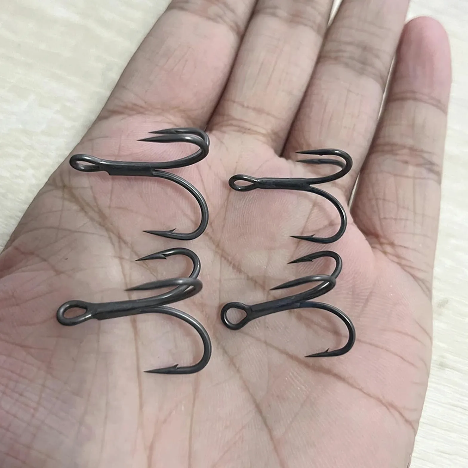 Anzuelos de Pesca 100 Uds anzuelos triples 14# 12# 10# 8# 6# 4# 2# Pesca Suave