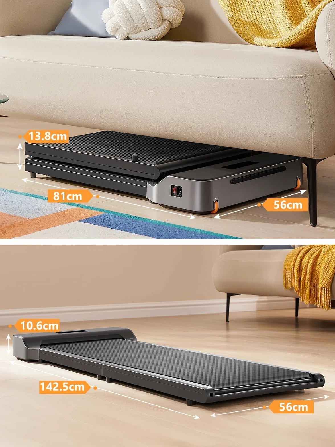WalkingPad Z1 Cinta de Correr Plegable Walking Pad 121×40cm para Casa, Cinta de Andar 1-6 KM/H con Mando a Distancia y Display LED