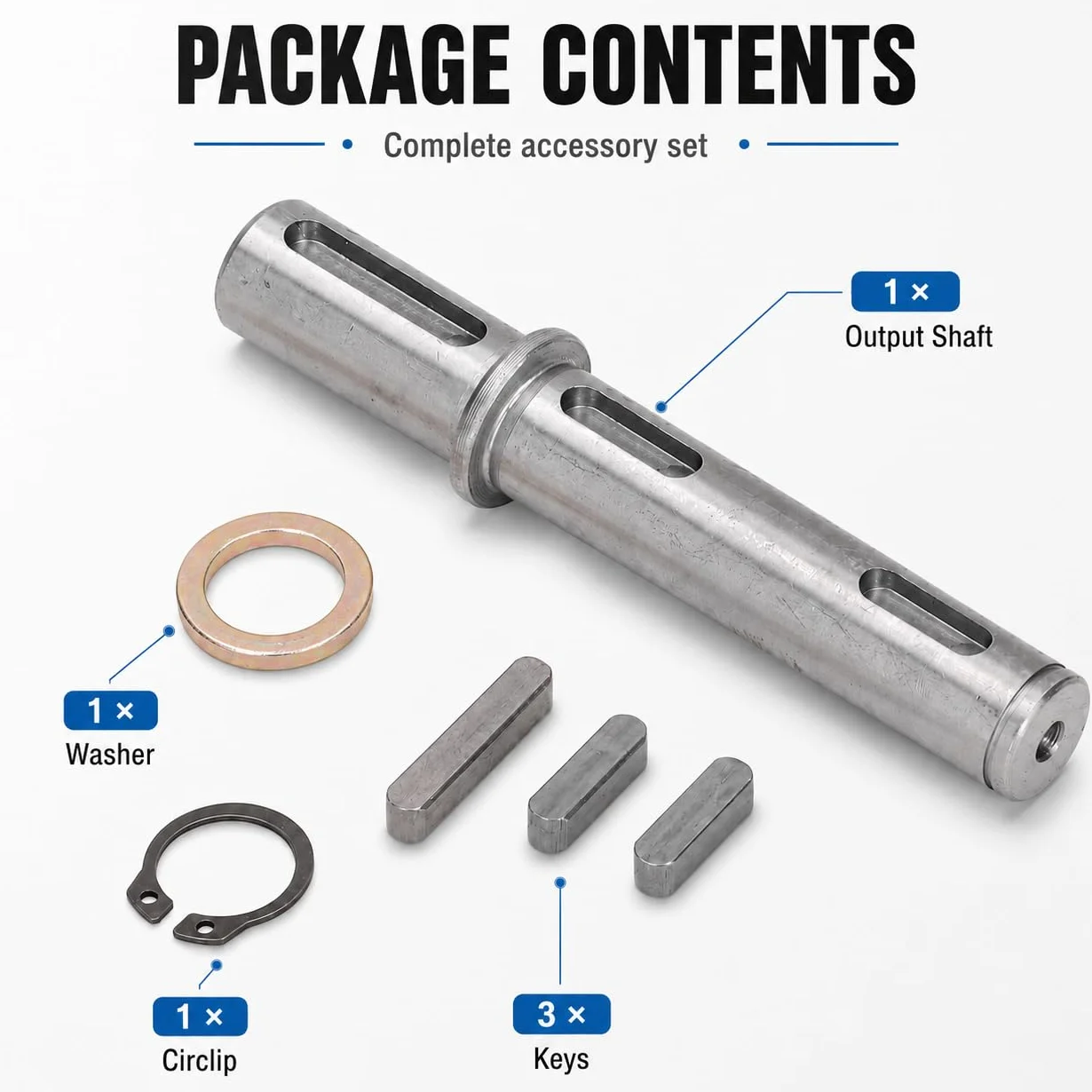 Eje de Salida Motor Paso a Paso 18mm 128mm para Reductora Gusano NMRV040 RV040 Nema 34