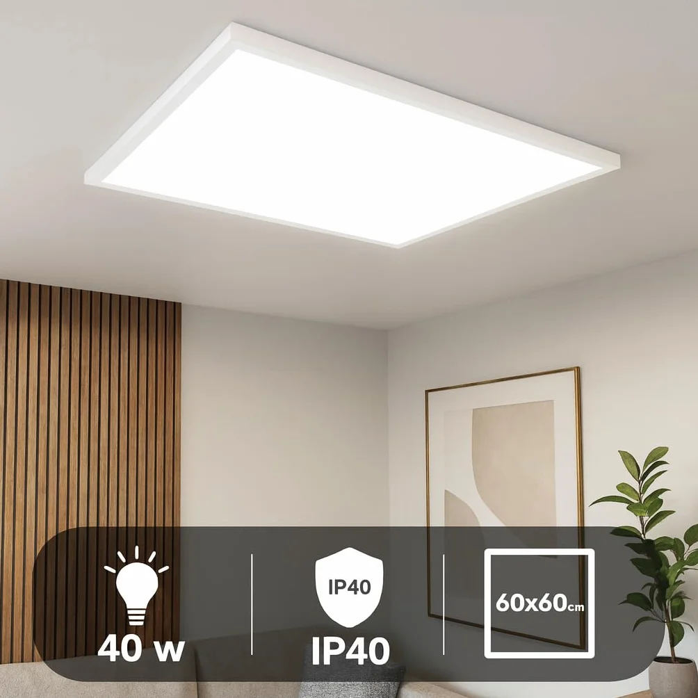 Panel LED 60x60cm 40W 4000 Lúmenes CCT Blanco Cálido Neutro Frío