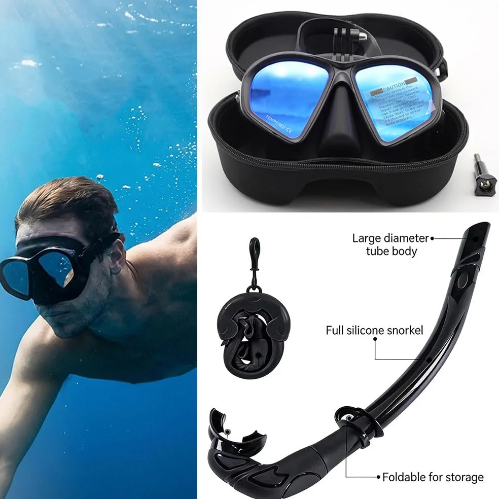 MáScara De Buceo Y Snorkel PanoráMica, Gafas De Buceo con System Antivaho, MáScara De Cristal Templado para Apnea Y Buceo— Ideal para Buceo, Snorkel Y NatacióN. C