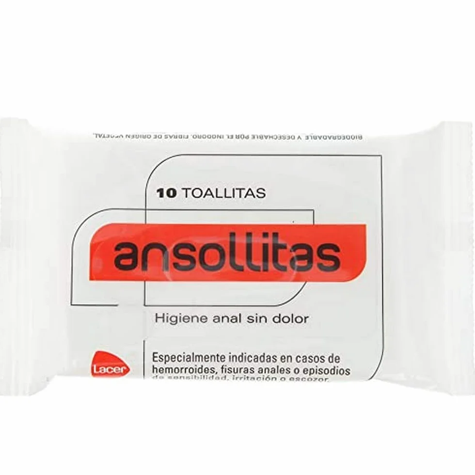Toallitas higiene anal sin dolor, 10 unidades