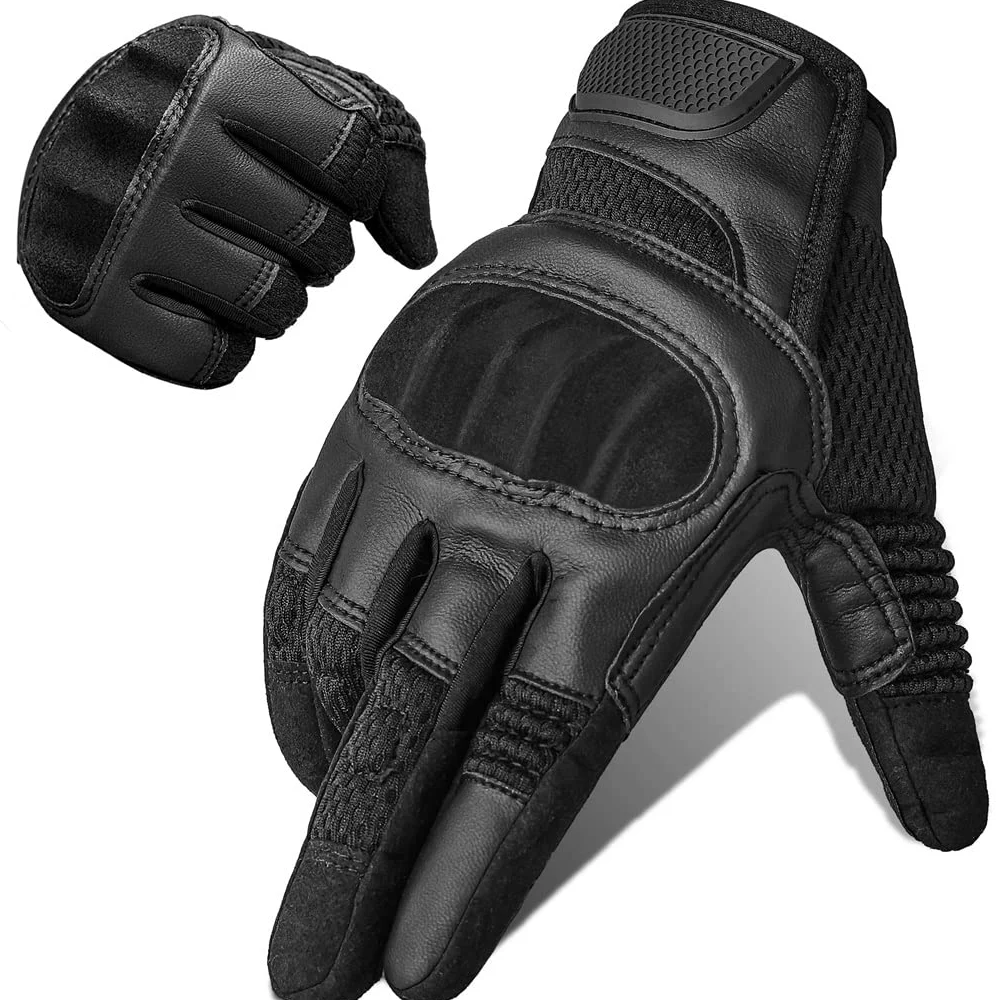 Entrenamiento al Aire Libre Deportes Escalada Tiro Caza Equitación Guantes de Dedo Completo (Color : Blue,White, Size : Large)