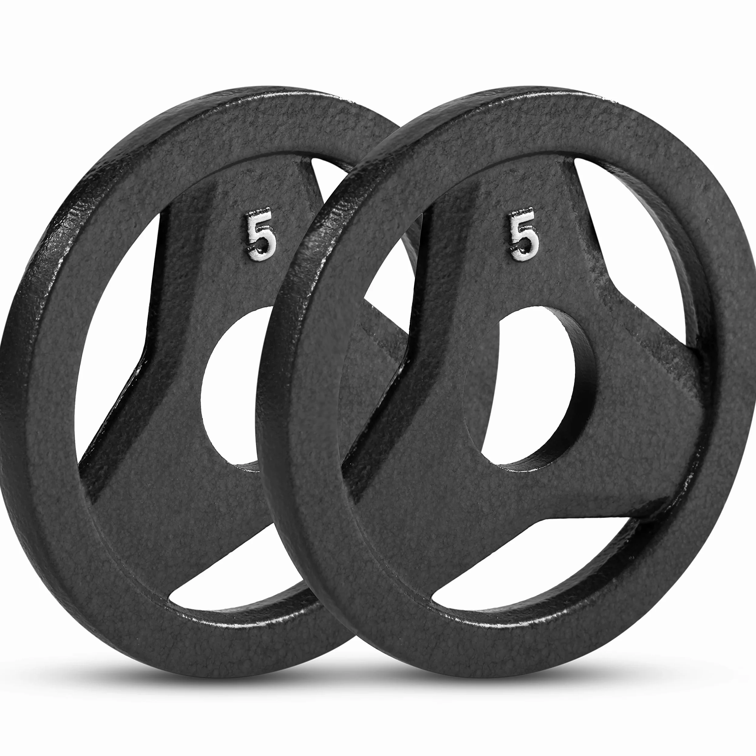 JFIT Olympic - Placa de agarre de hierro fundido de 2 pulgadas o placas de goma de 2 pulgadas para barra, individual o par, 6 pesos disponibles (2.5 libras a 45 libras) para entrenamiento de fuerza,