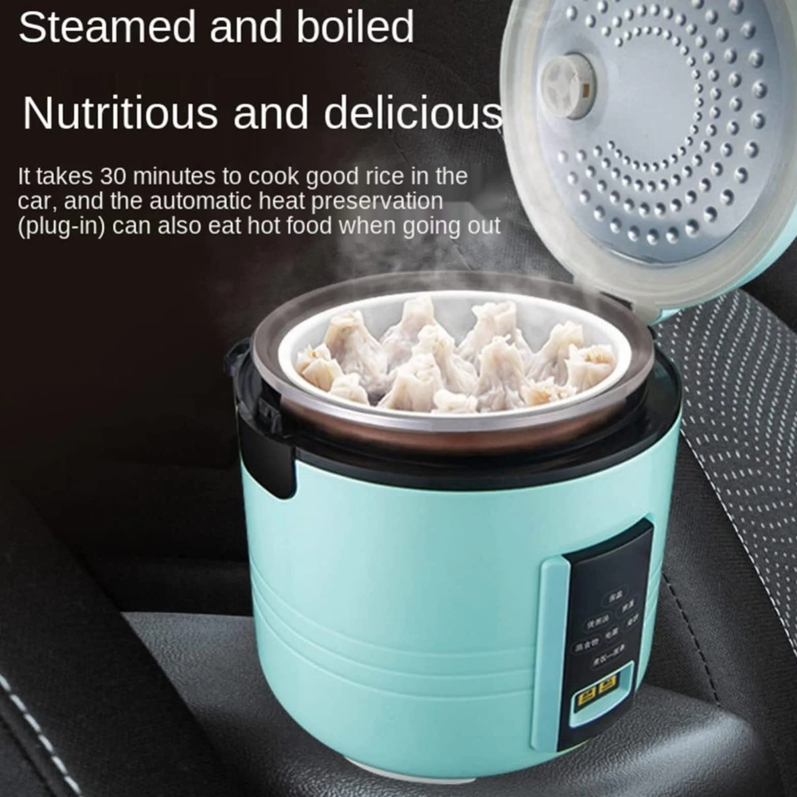 Olla Arrocera, Olla Arrocera para Vehículos, Olla Arrocera Portátil Y Pequeña Olla Arrocera 2L Y Olla Arrocera Al Vapor, Muy Adecuada para Autocaravanas, Camiones, Viajes de Campamento/24 Volti
