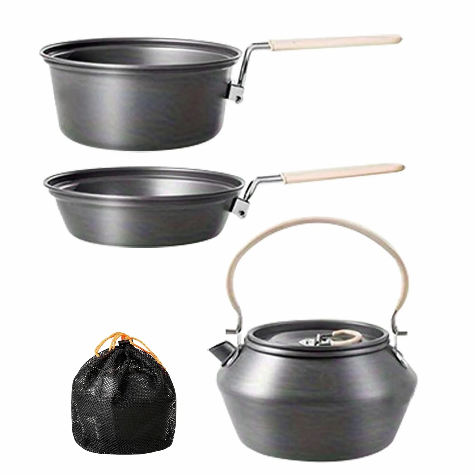 Set Cocina para Acampar Ollas para Freír, Estofar, Menaje Y Equipo Exterior | Set camping sartenes y Suministros de cocina, exterior, senderismo, pesca, picnic, barbacoa, caza, familia