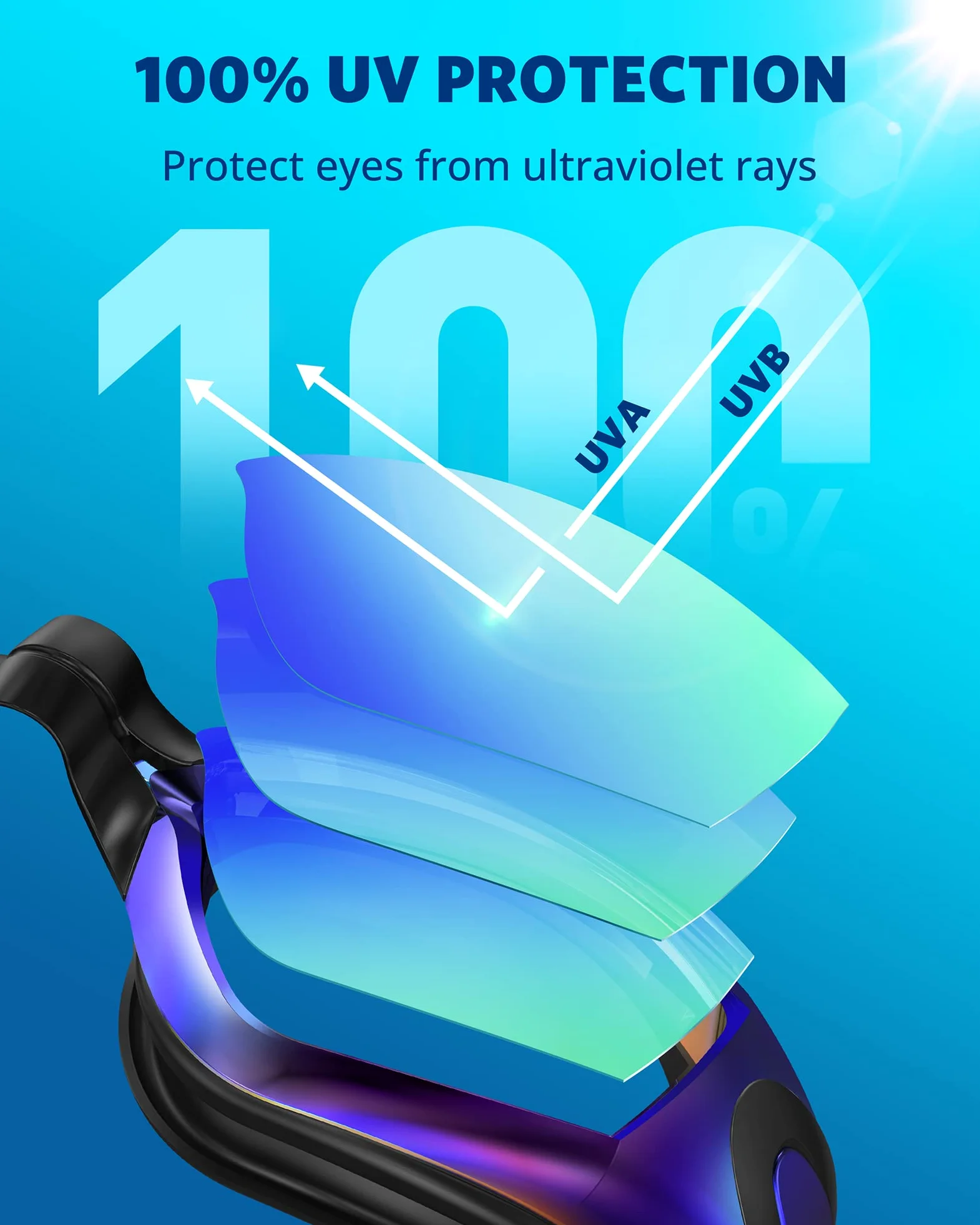 Aegend Gafas de natación sin fugas, protección completa para adultos, hombres, mujeres, jóvenes