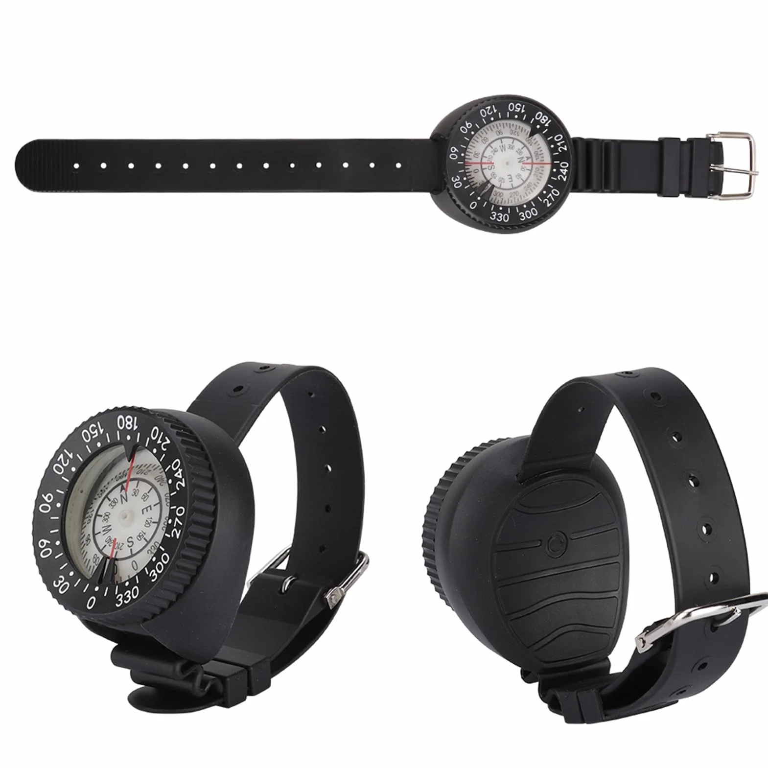 Night Wrist para Buceo, Calibrado para el Hemisferio Sur con Esfera y Pulsera Luminiscente, Lectura Superior y Lateral para Cuevas Submarinas y Snorkeling