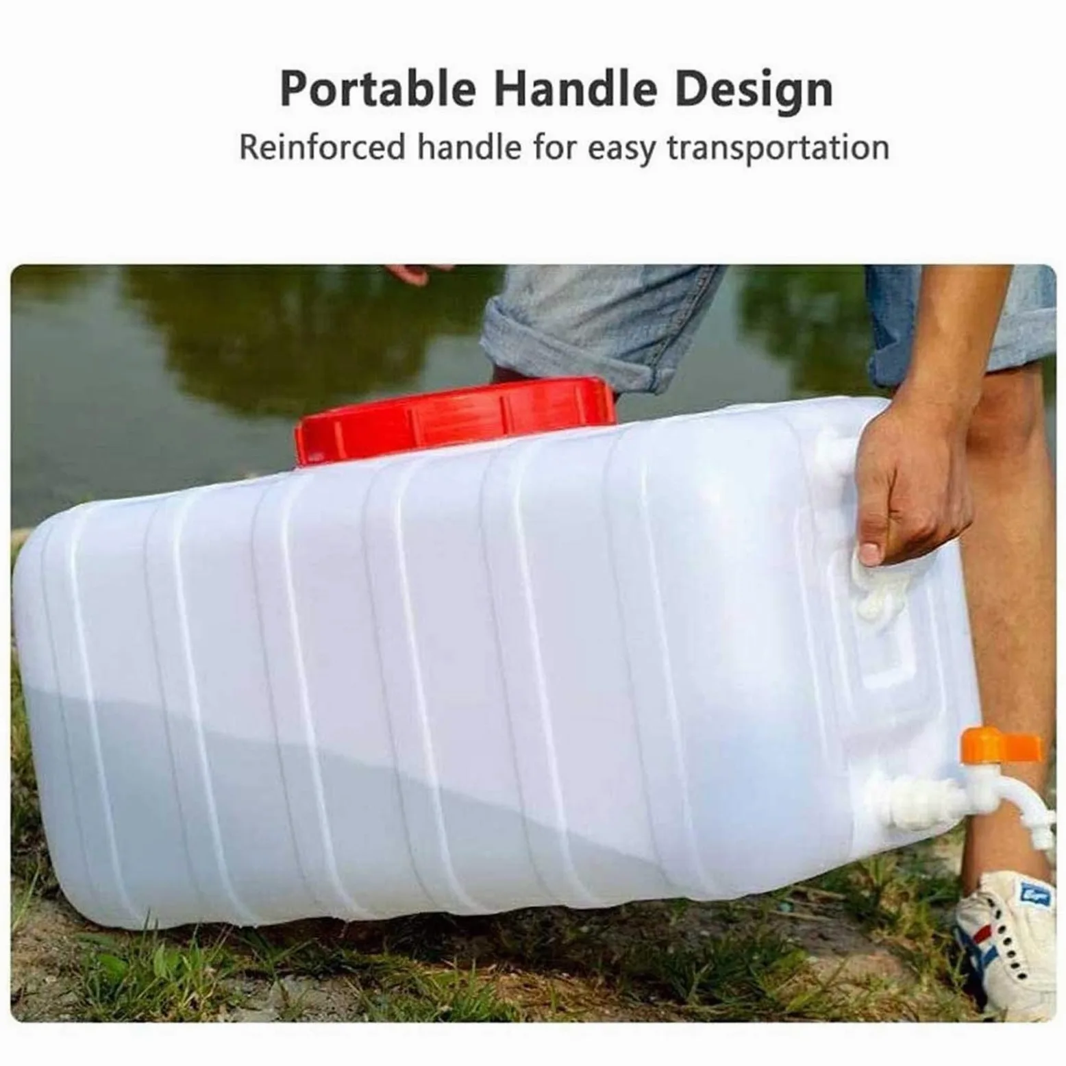 Contenedor de Agua Cubos De Plástico De Calidad Alimentaria 25L/50L/100L/150L/200L Portátil Agua Potable Depósito，Senderismo Camping Picnic Travel BBQ Tanques De Almacenamiento De Agua Domé(Size:100L)