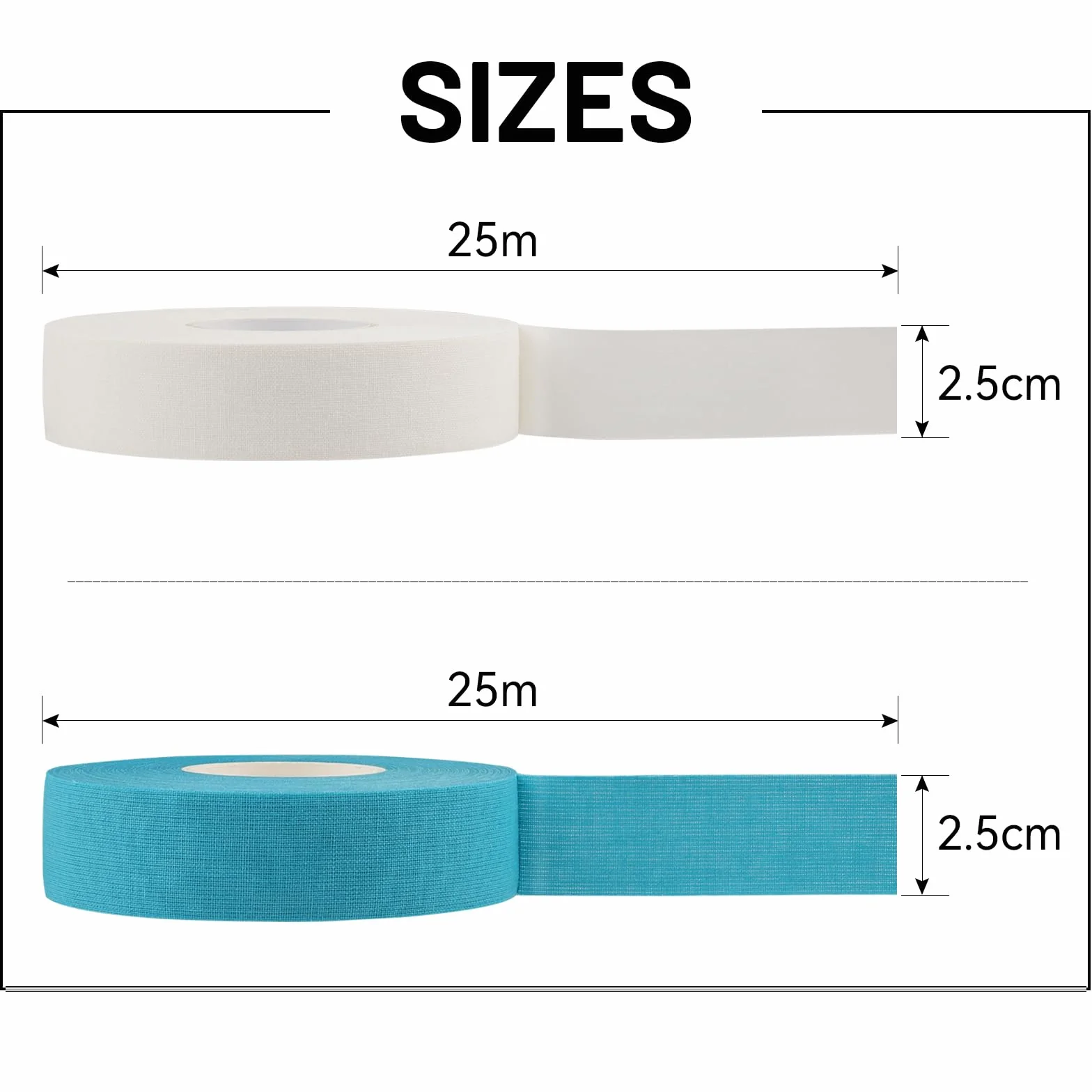 SWAWIS 2 Rollos Cinta de Hockey, 2.5cm*25m Cinta de Tela para Hockey Negro & Verde/Azul & Blanco, Cinta de Agarre de Hockey para Hockey Agarre de Bádminton